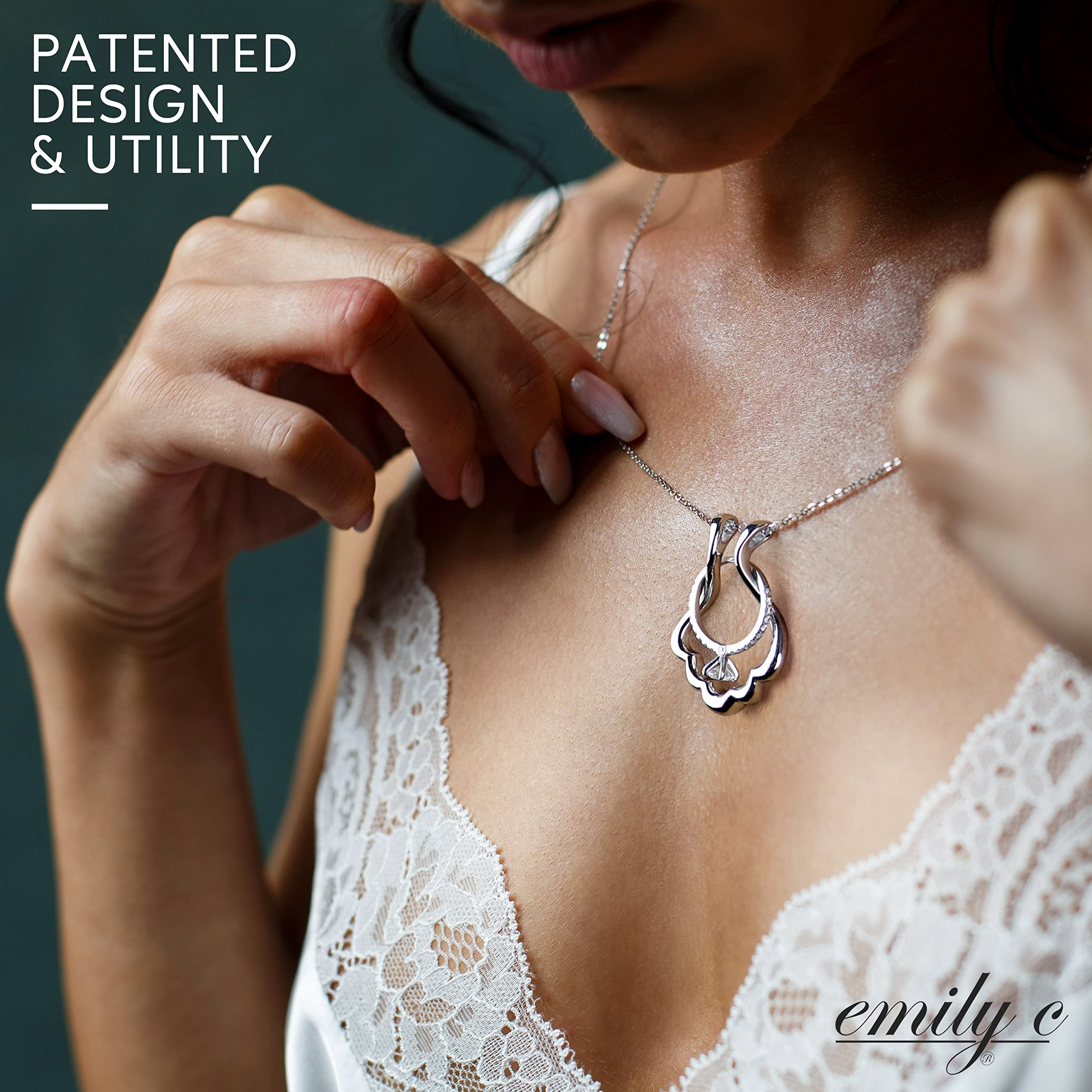 Sterling Silver Ring Holder Necklace for Women & Men - Elegant Wedding Ring Keeper Jewelry for Wife, Nurse, Doctor - Perfect for Work, Travel, and Special Occasions