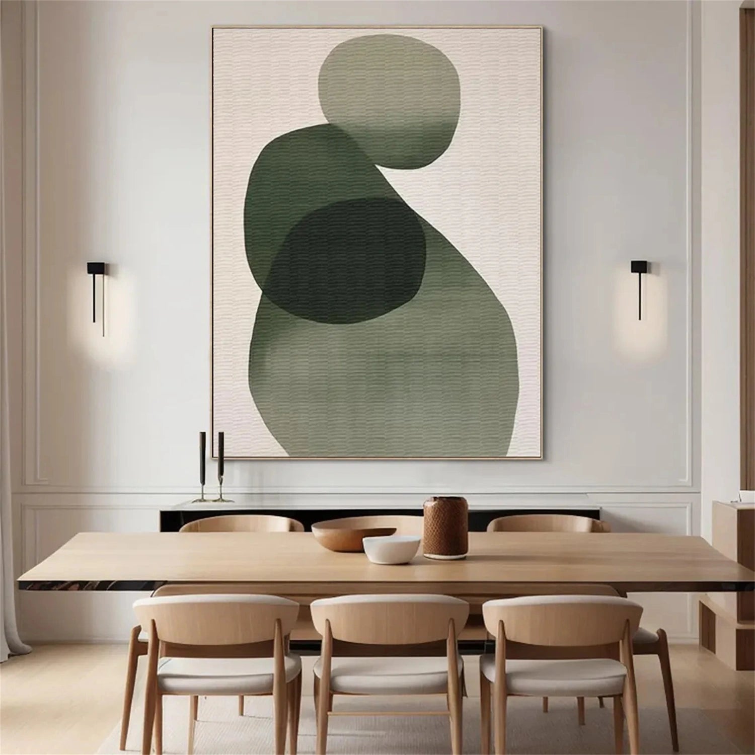 Blue & Green Abstract Canvas Wall Art #BG089 - Modern Home Decor for Living Room, Bedroom & Office