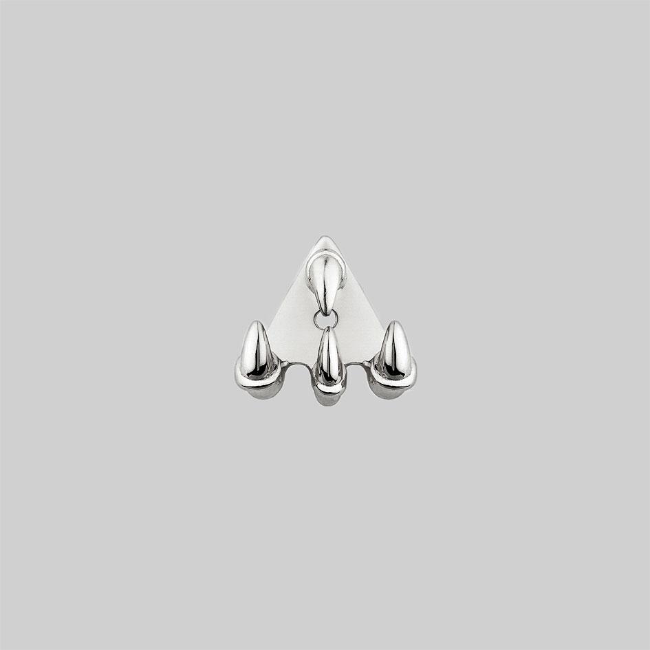 NASRA Silver Claw Earring for Lobe & Helix Piercing - Gothic Punk Jewelry for Women, Perfect for Parties & Night Out