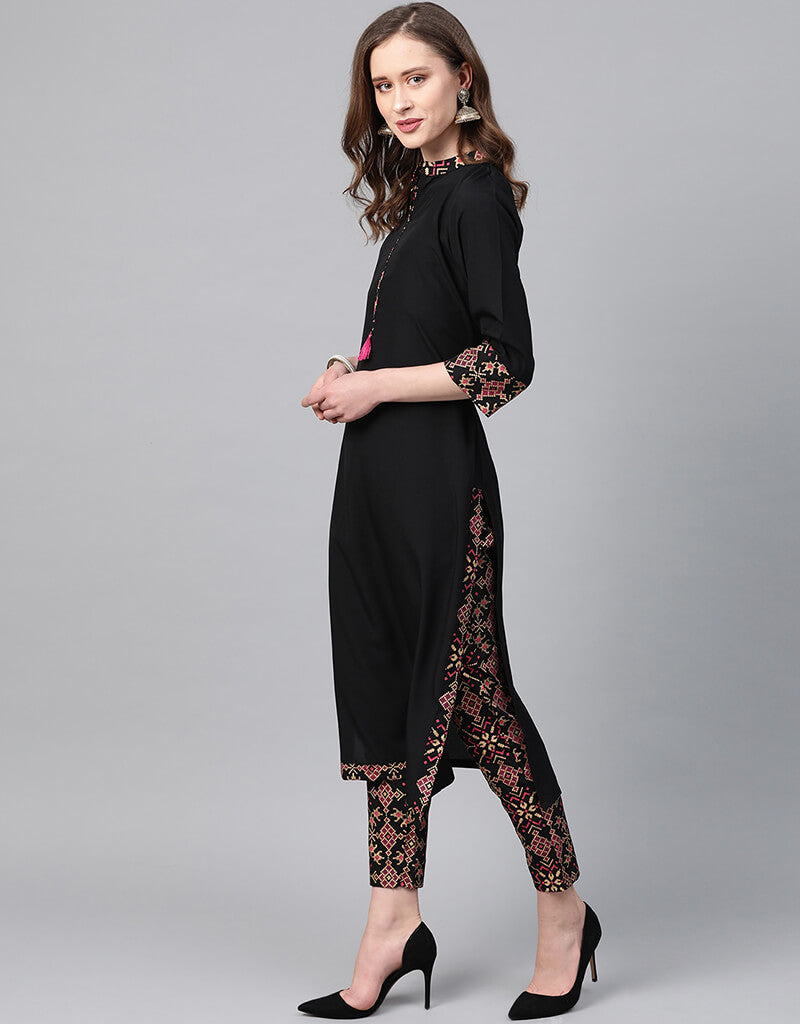 Black Crepe Straight Leg Pants for Women - Comfortable Office & Casual Wear - Perfect for Work, Travel & Everyday Outfits