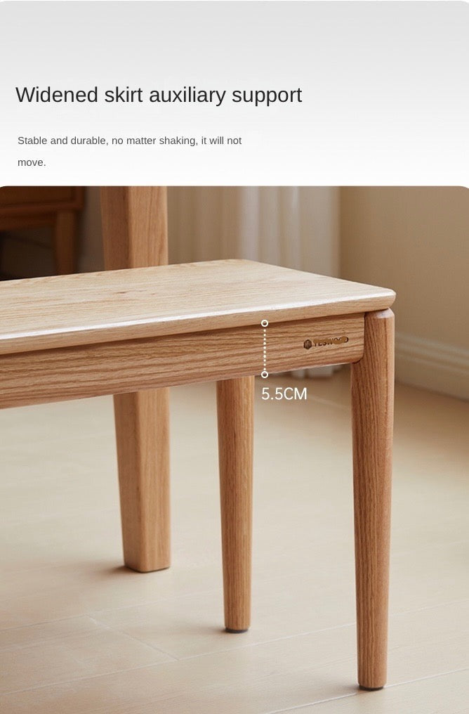 Solid Oak Wood Rectangular Bench - Sturdy & Durable Handcrafted Entryway, Dining, or Garden Seating Furniture for Home Decor
