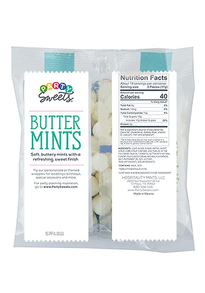 Premium White Buttermints for Parties & Events - 14oz Bulk Candy (Approx. 100 Pieces) - Great for Weddings, Baby Showers & Corporate Hospitality