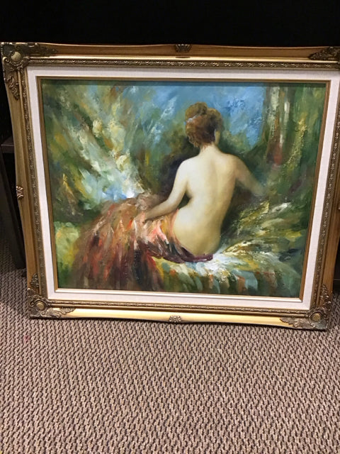 28.5 x 25.5 Inches Naked Woman Wall Art Canvas Print - Modern Home Decor for Living Room, Bedroom & Office - Unique Abstract Figure Painting for Contemporary Interior Design