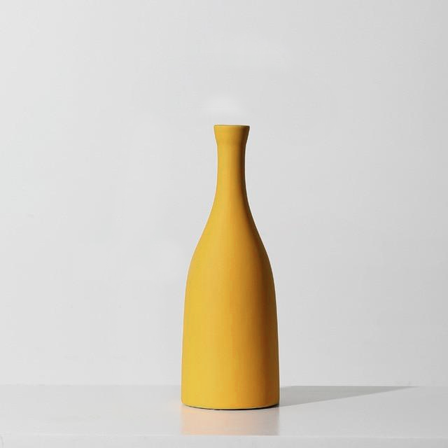 Elegant Contrasted Ceramic Vases for Home Decor - Handcrafted Modern Flower Vases for Living Room, Dining Table & Wedding Centerpieces