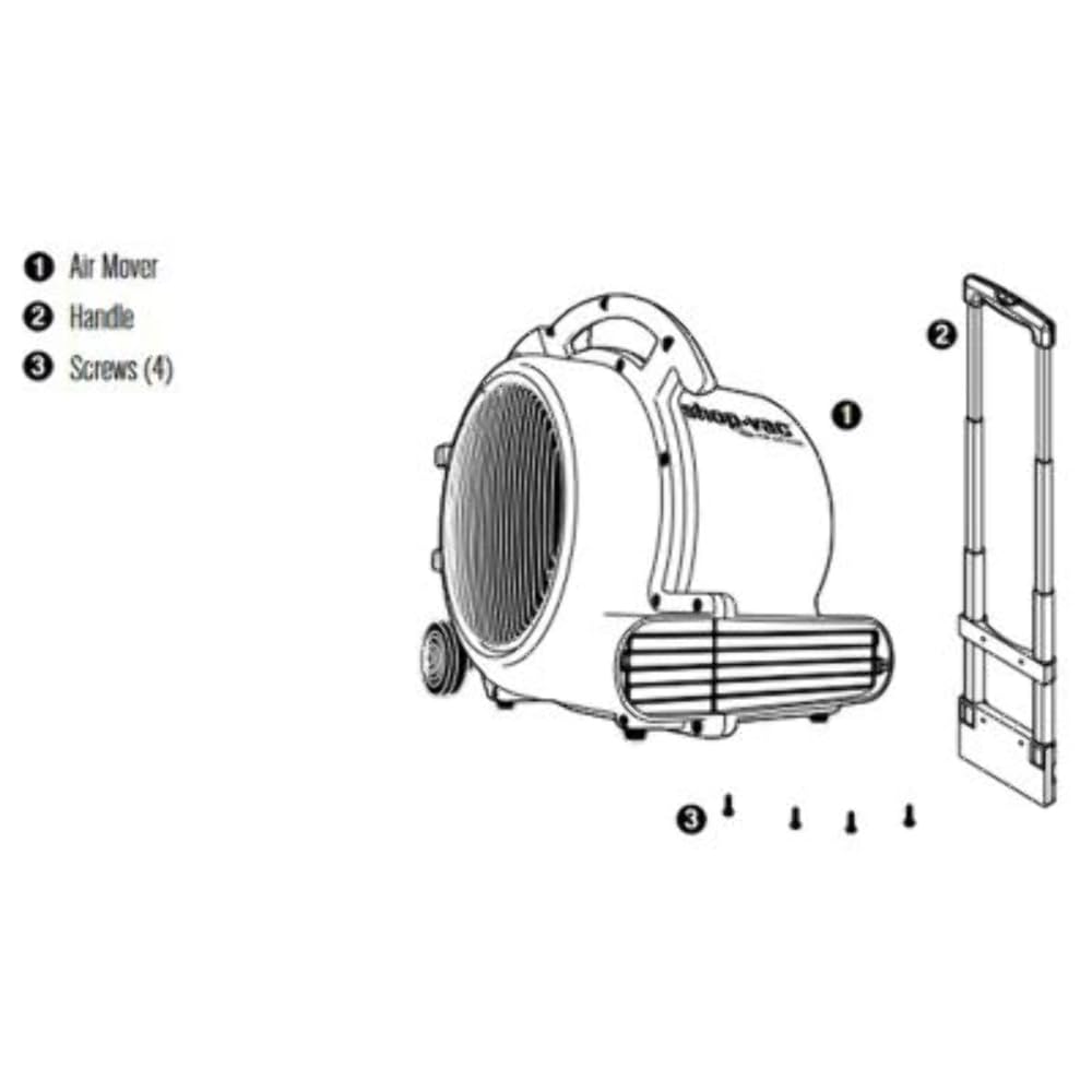 Shop Vac 1030211 Portable Air Mover - 1,800 CFM High Velocity, 3 Speed Settings for Quick Drying, Ventilation & Workshop Use