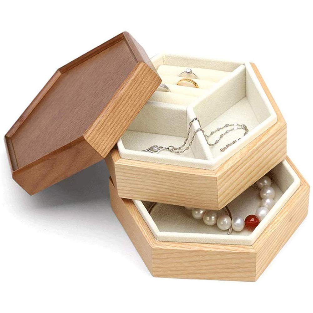 Large Leather Jewelry Organizer Box - Dustproof Jewelry Storage Case with High Capacity | Perfect for Necklace, Ring & Earring Organization at Home or Travel