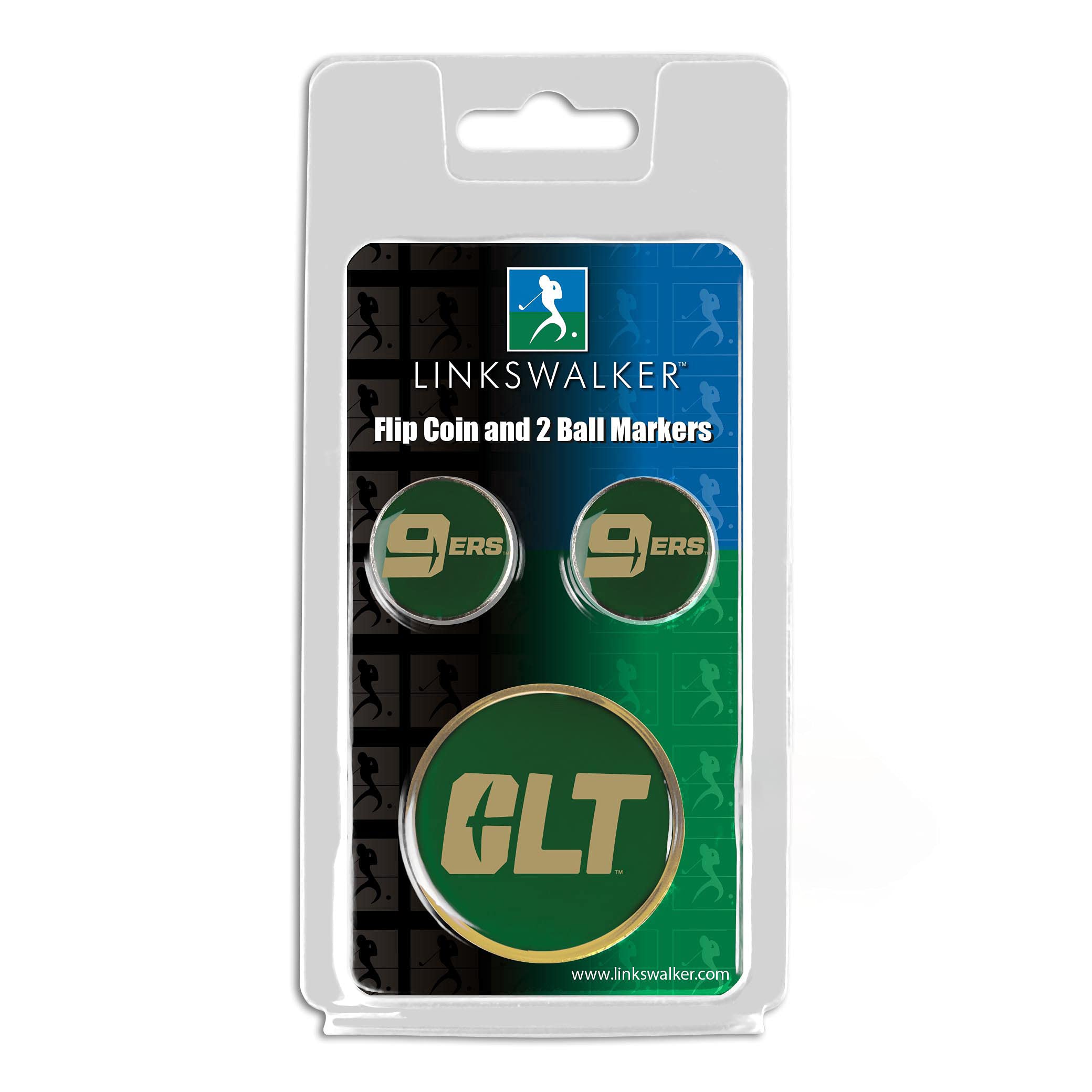 LinksWalker Flip Decision Challenge Coin with 2 Golf Ball Markers - Perfect Golfer's Gift Pack for Tournaments, Gifts & Course Play