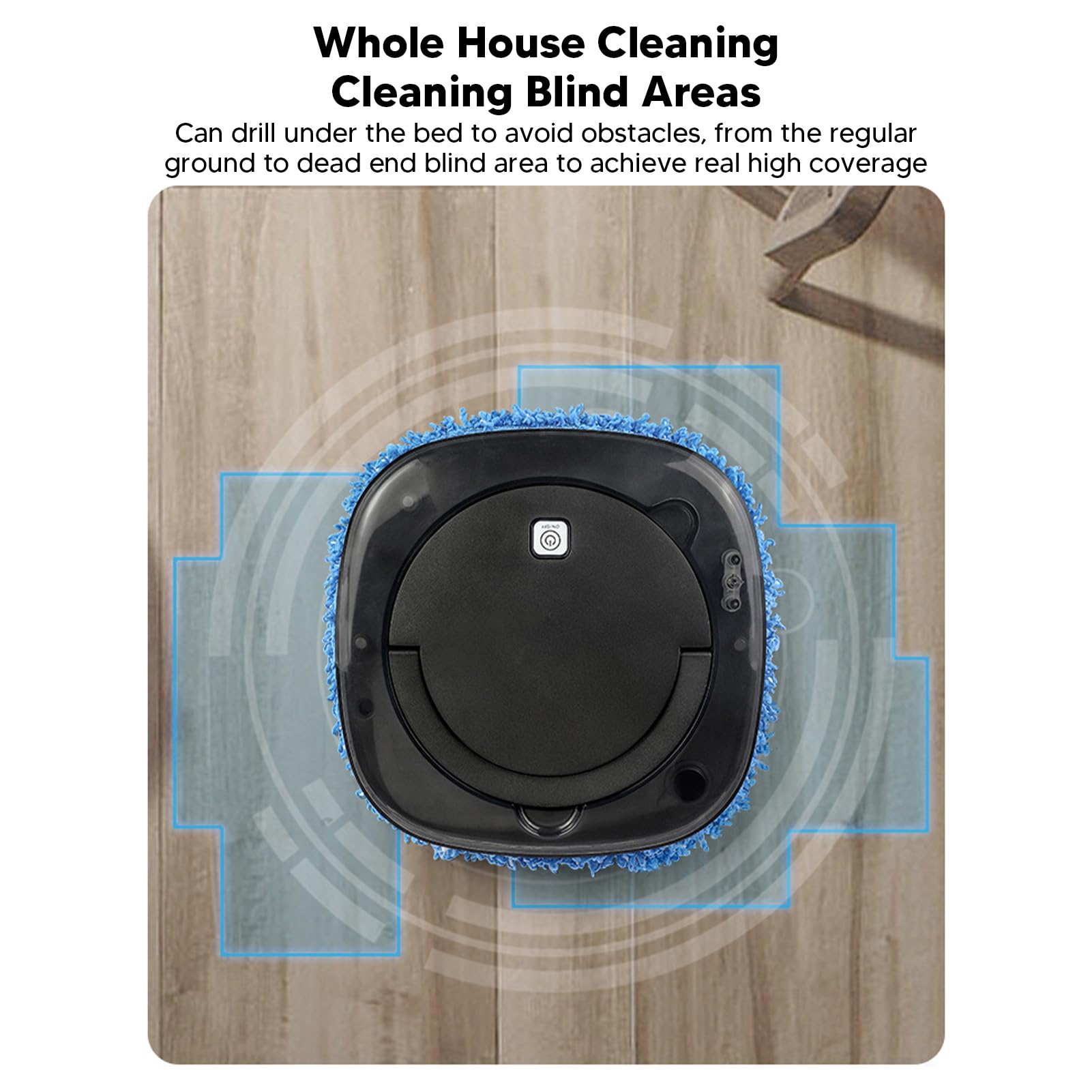 HURRISE Automatic Floor Mopping Robot with Water Vacuum - Smart Robotic Vacuum Cleaner for Pet Hair, Hardwood Floors & Carpets (Black) | Ideal for Home Cleaning & Pet Owners