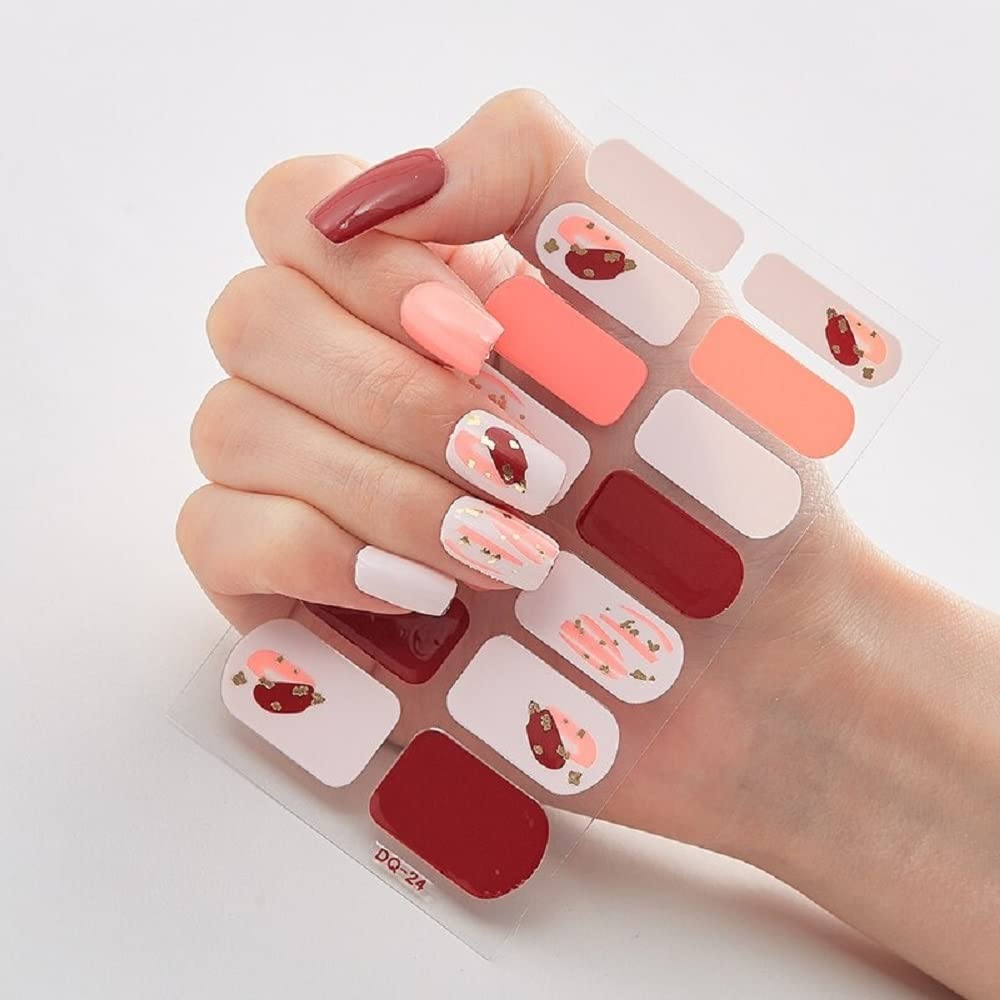 5 Sheet Christmas Glitter Nail Art Stickers - Fashion Nail Polish Strips with Minimalist Design for Holiday Nail Decoration | Perfect for Parties, Gifts & Festive Nail Art