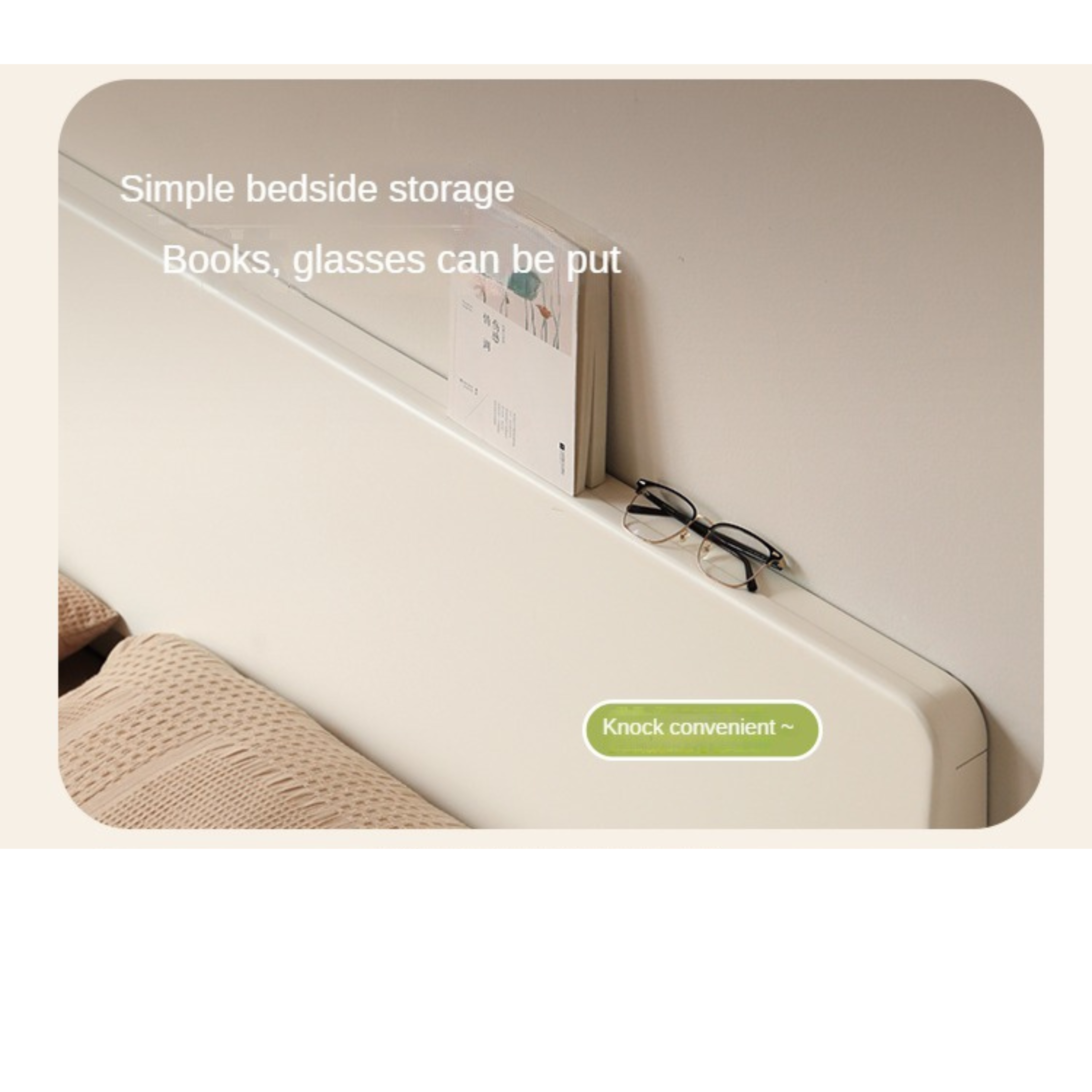 Modern Simple Cream Style Poplar Solid Wood Bed - Sturdy & Elegant for Master Bedroom, Guest Room, or Kids Room
