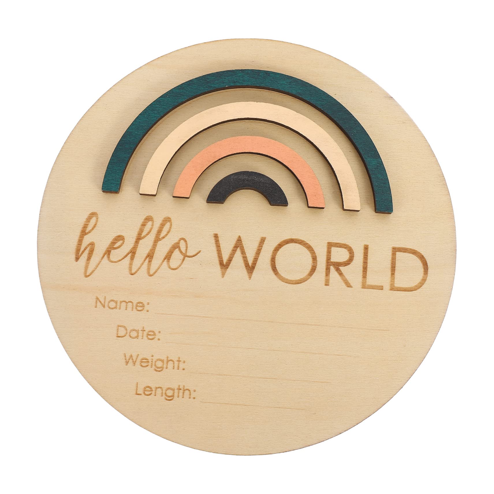 GREENADSCAPE Wooden Baby Boy Birth Announcement Plaque - Newborn Photo Prop, Unique Design for Nursery Decor & Baby Shower Gifts