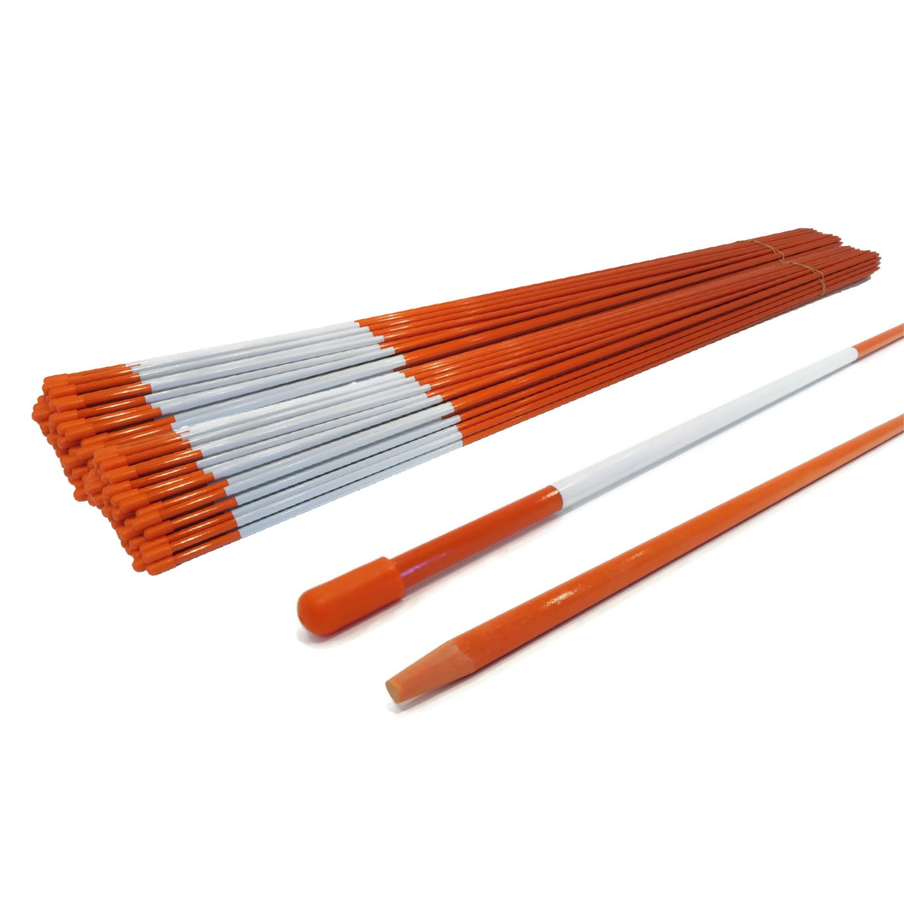 500 Pack 5/16 Inch Fiberglass Pathway Markers - Flexible & Durable Tapered Stakes for Landscaping, Gardening, and Construction Site Marking