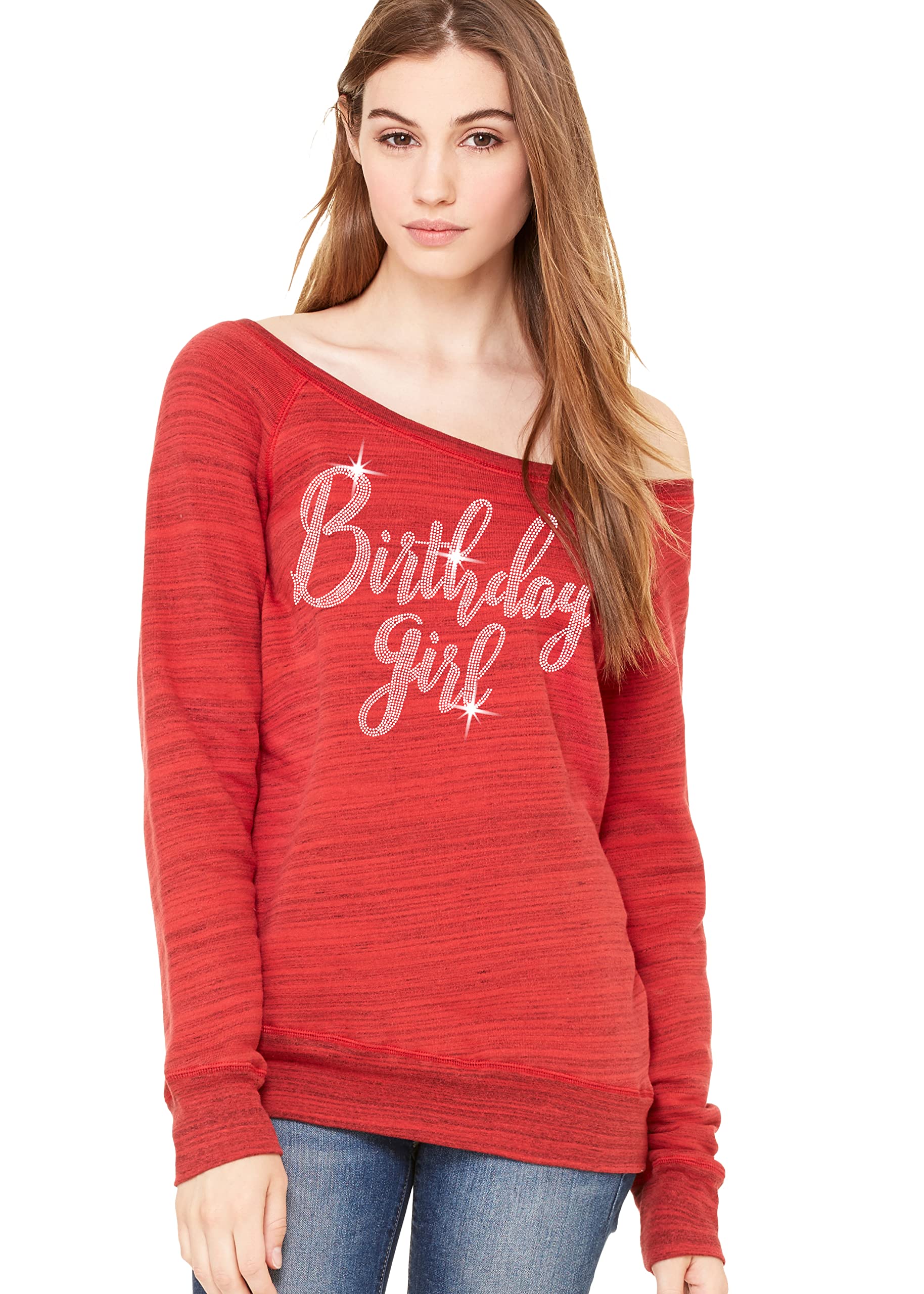 Sparkling Birthday Shirts for Women - Genuine Crystal Rhinestone Long Sleeve Sweater | Perfect Birthday Gift for Her | Ideal for Parties, Celebrations & Special Occasions