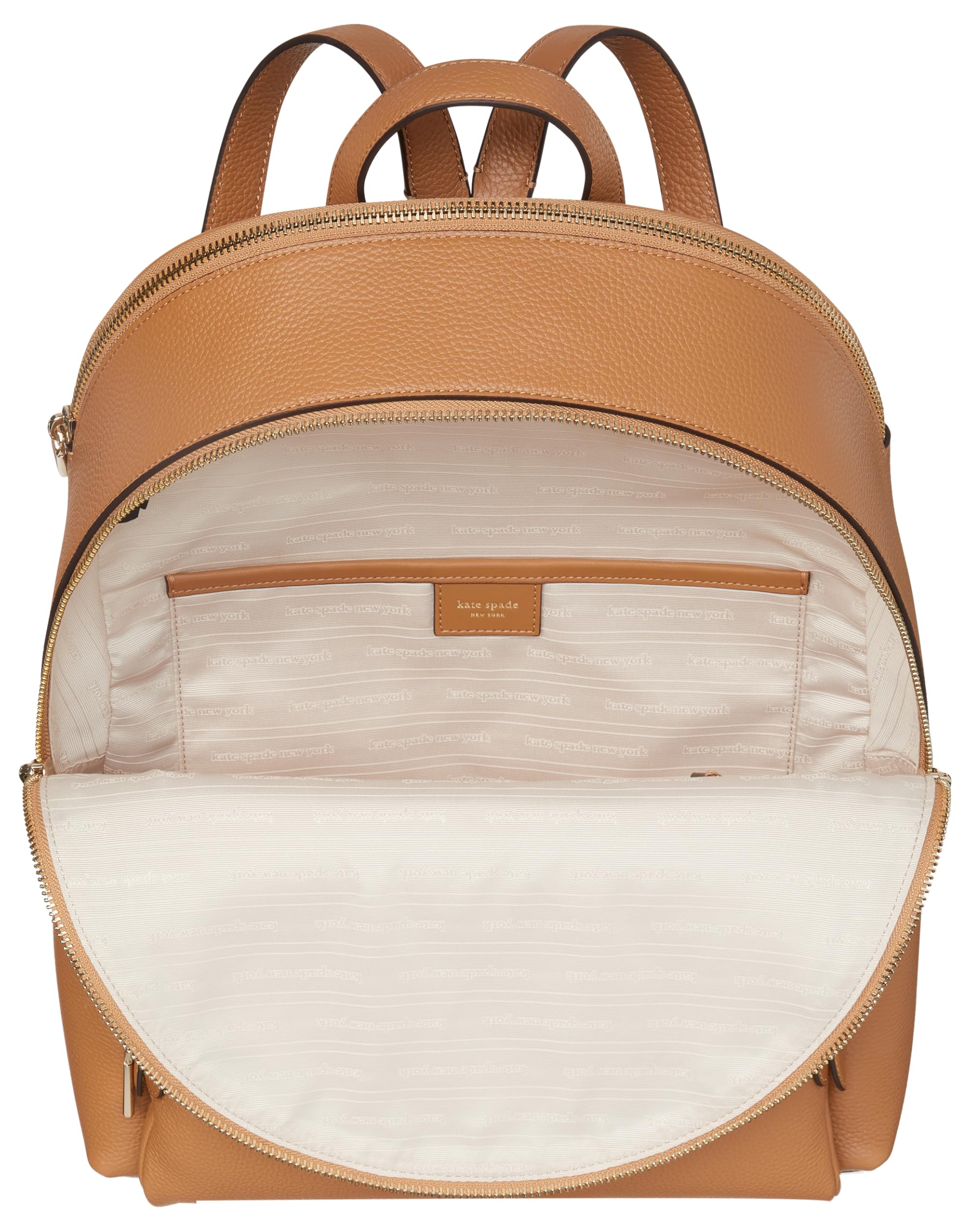 kate spade new york Hudson Pebbled Leather Large Backpack in Bungalow - Stylish Women's Work Bag for Office, Travel & College