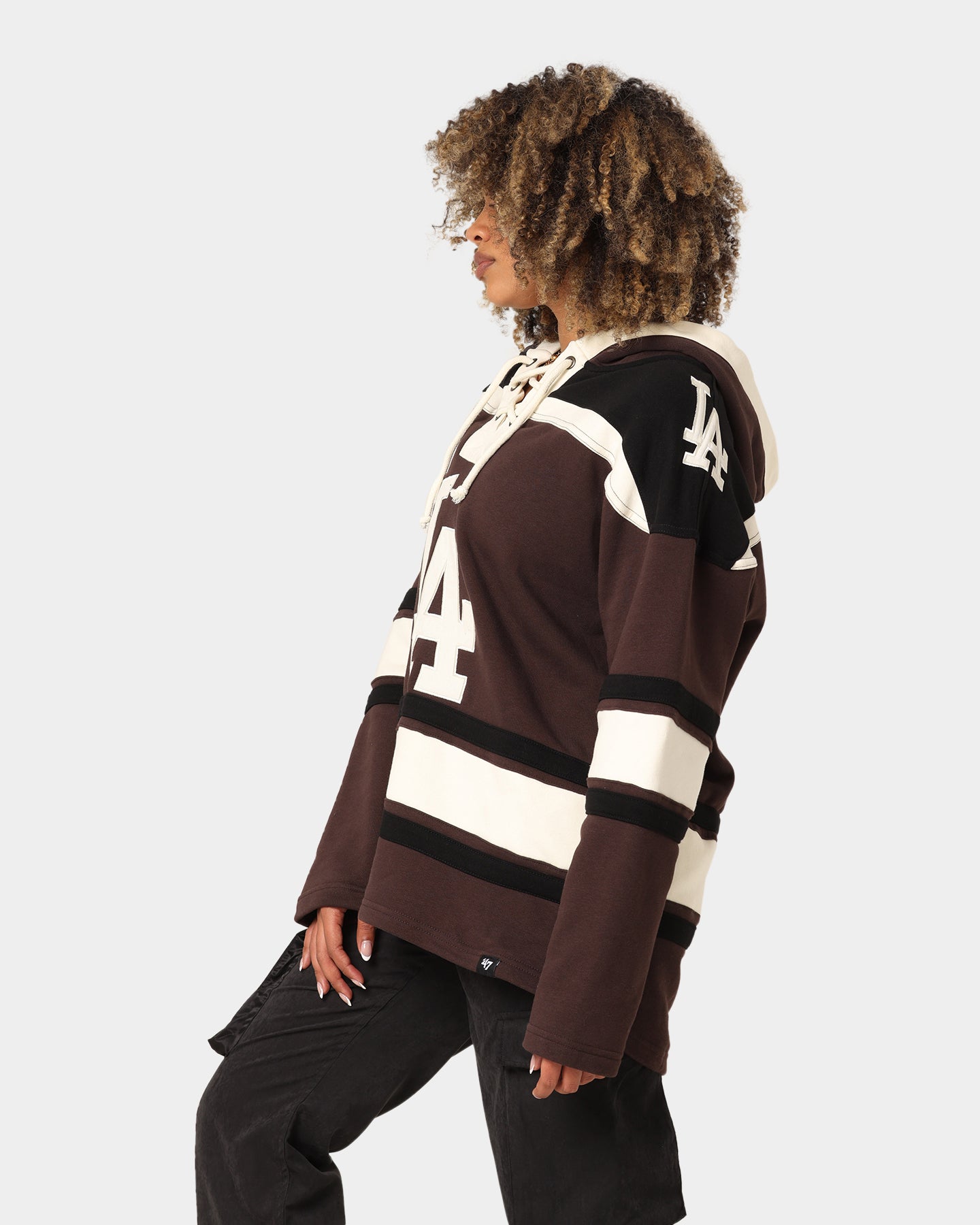 47 Brand Los Angeles Dodgers Superior Lacer Hoodie Brown - Cozy Baseball Fan Apparel for Game Day & Casual Wear
