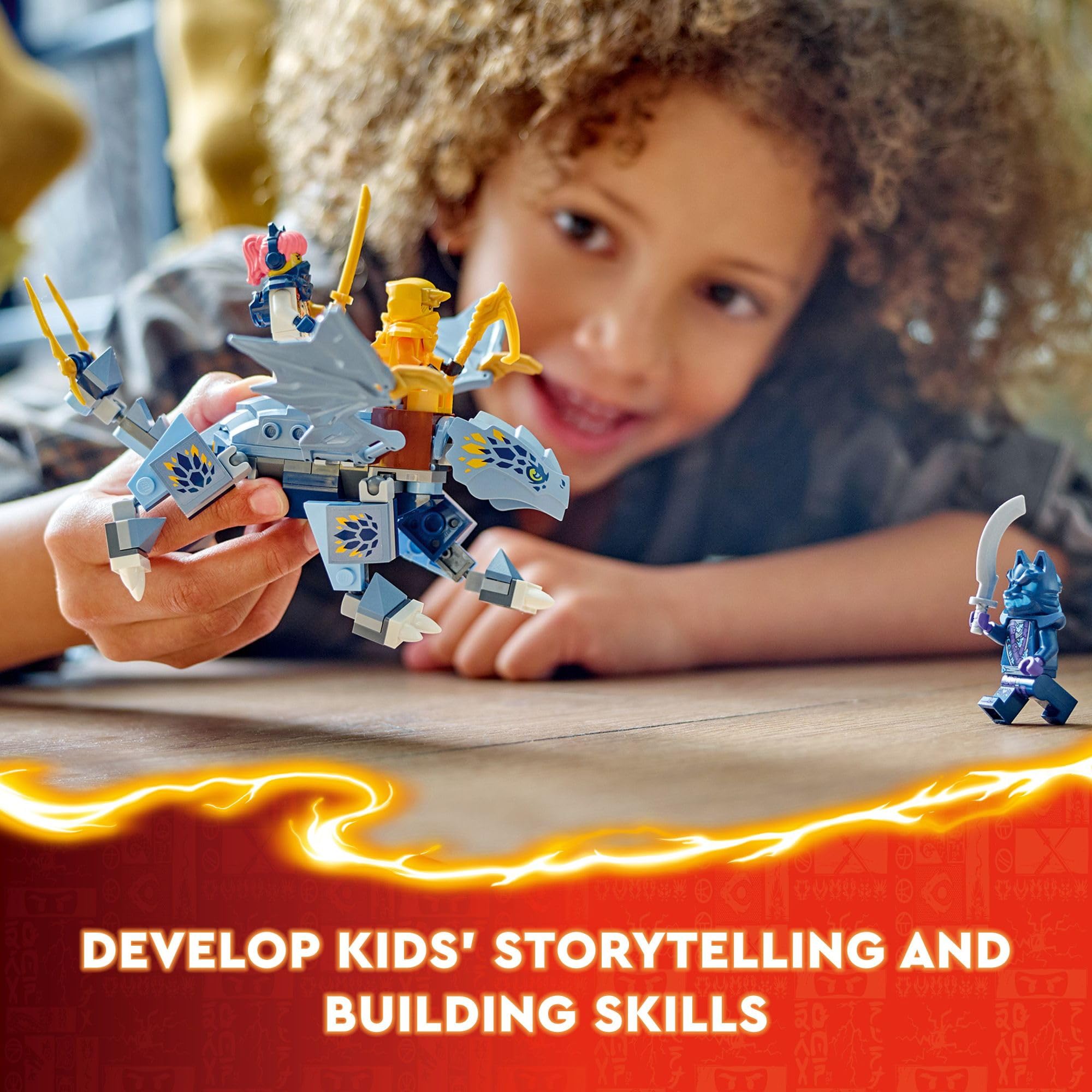 LEGO NINJAGO Young Dragon Riyu Building Toy Set with 3 Ninja Minifigures - Creative Construction Playset for Kids Ages 6+ | Perfect Birthday Gift for Boys & Girls | Build & Play Ninja Adventure Scenes