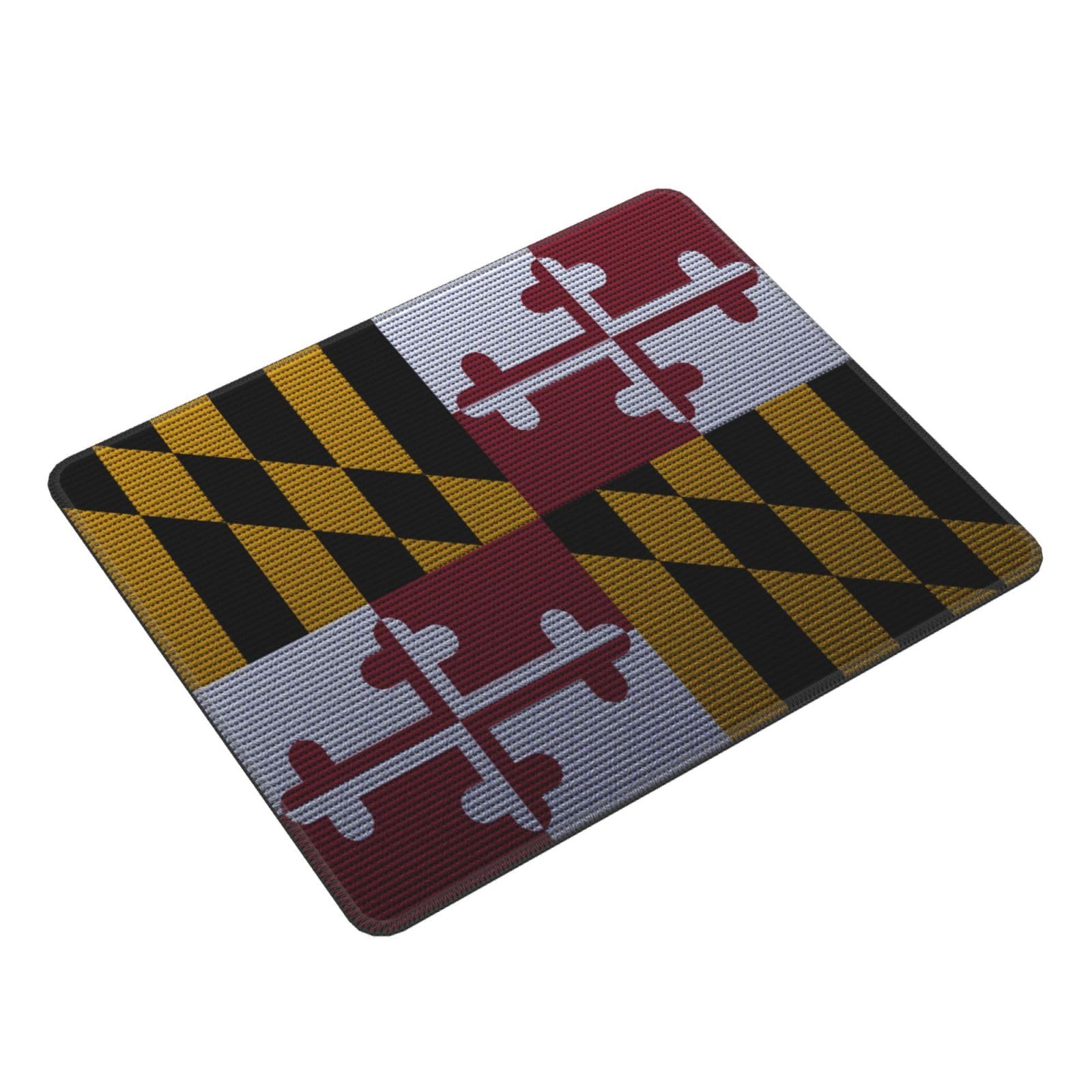 Maryland Flag Knit Effect Mouse Pad - Waterproof, Non-Slip Rubber Base, 10x12 Inch - Perfect for Office, Laptop & Gaming Setup - Durable Desk Accessory for Work & Play