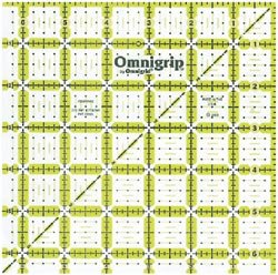 Non-Slip Quilting Ruler 6.5x6.5 Inch - Omnigrip Precision Measuring Tool for Quilters & Sewing - Perfect for Fabric Cutting, Patchwork & DIY Craft Projects