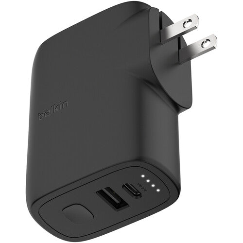 Belkin 25W Hybrid Wall Adapter with 5000mAh Battery - Fast Charging for iPhone, Samsung & More - Perfect for Travel, Home & Office Use