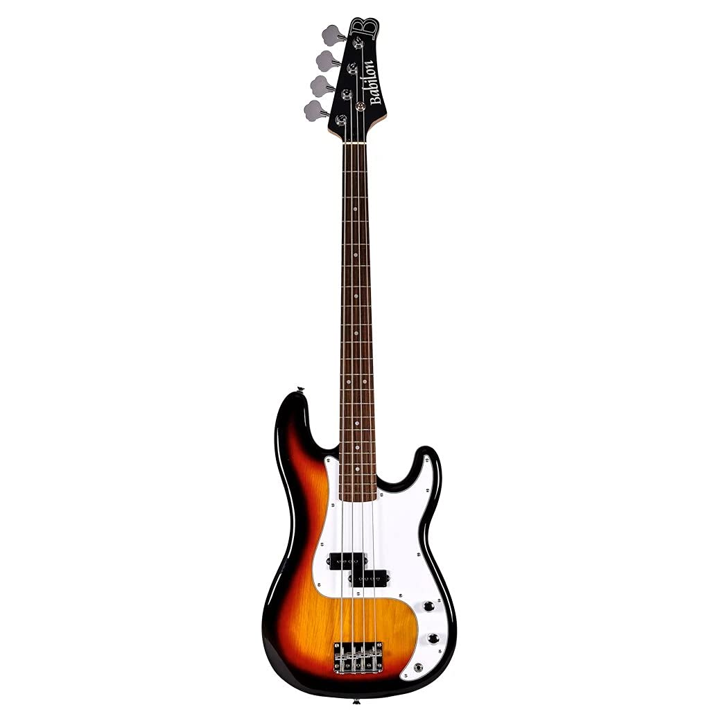Babilon Electric Bass Guitar Sunburst Finish - Professional 4-String Bass for Musicians & Performers | Perfect for Live Gigs, Studio Recording & Rock Music