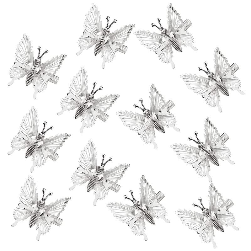 Elegant Moving Butterfly Hair Clips for Women & Girls - Vintage Antique Side Hairpin with Fluttering Wings - 6-Piece Set | Perfect for Weddings, Parties, and Everyday Hair Styling