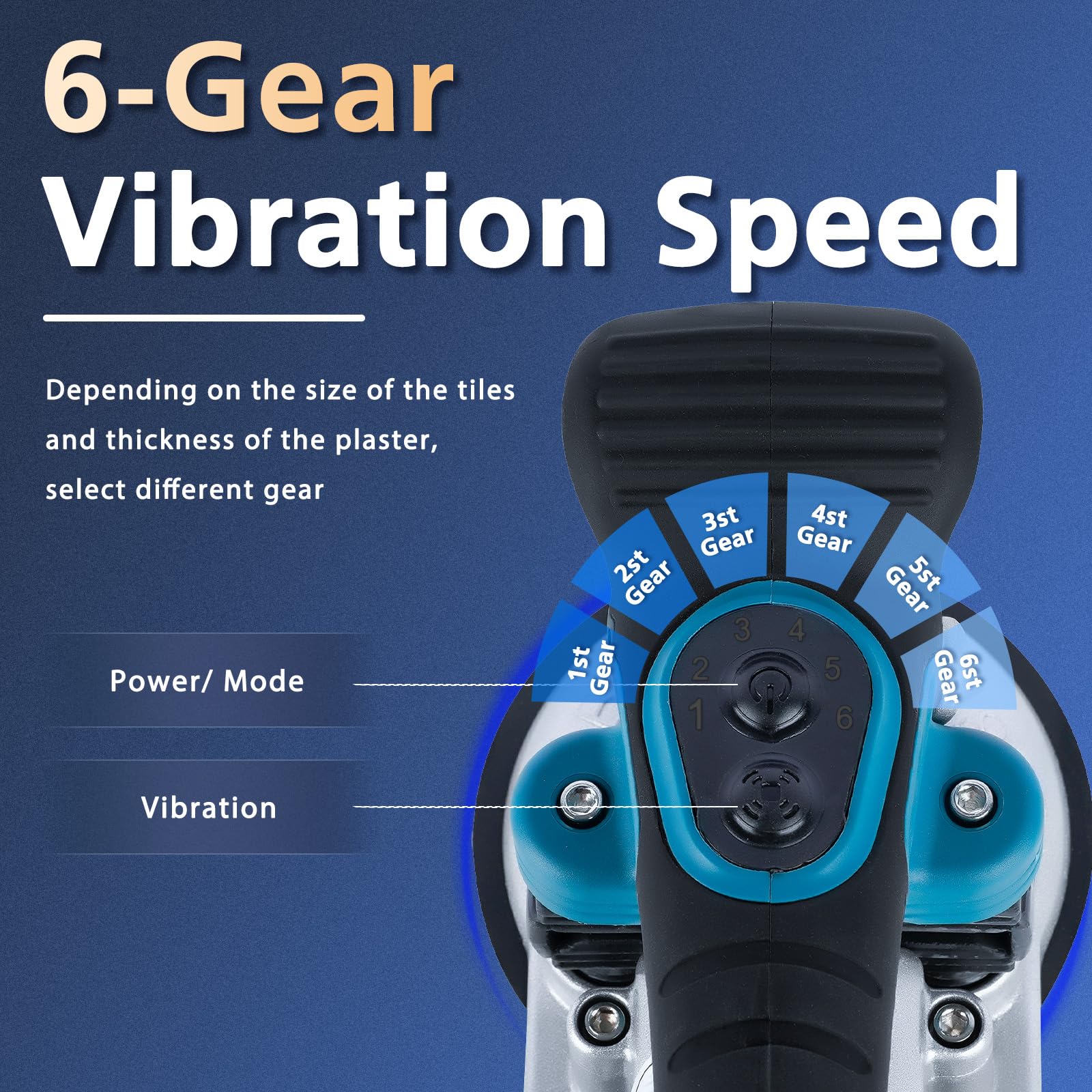 SOKO Tile Vibrator Tool - 6 Speed Adjustable Vibration Machine with Double Suction Cups for Perfect Tile Installation | Professional Floor & Wall Tile Leveling Tool for Home Renovation & Construction Projects