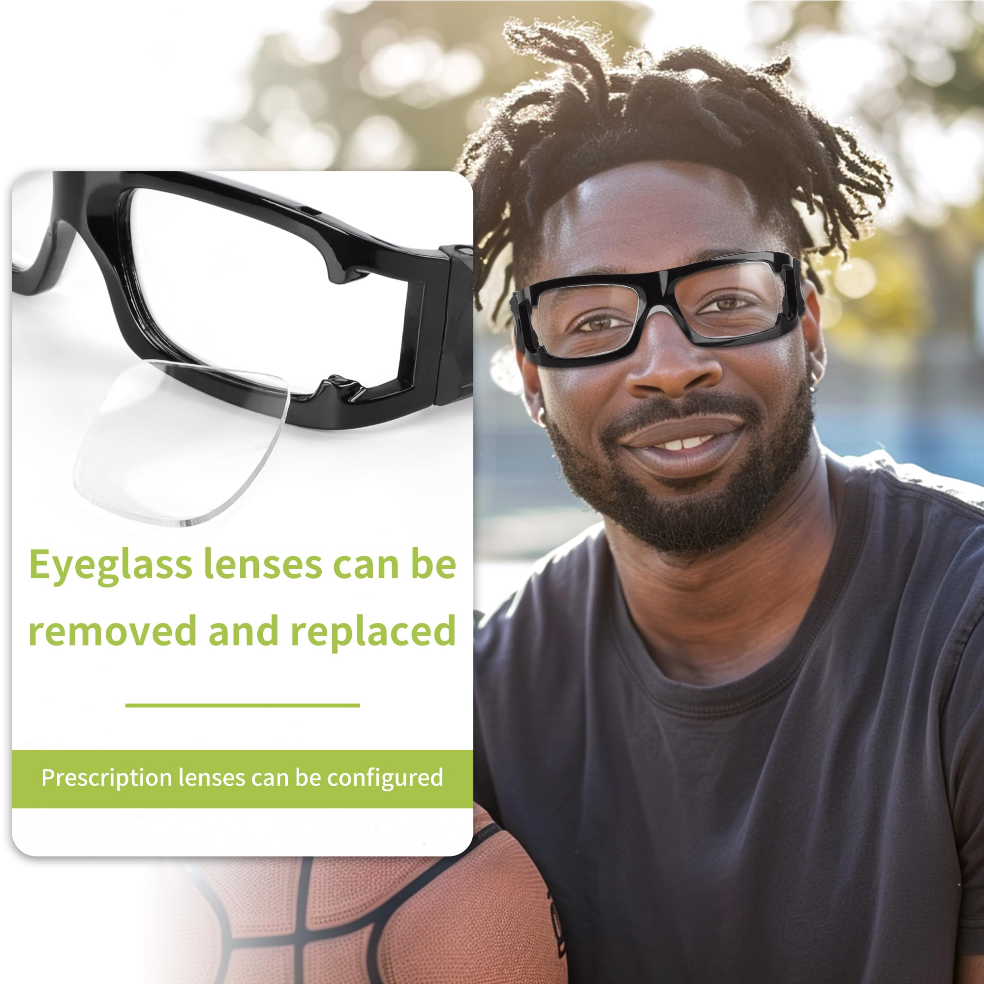 Best Sports Goggles for Men - Protective Safety Glasses for Basketball, Football & Impact Sports - Adjustable Shock-Resistant Eyewear for Active Lifestyles (Perfect for Indoor/Outdoor Games & Training)