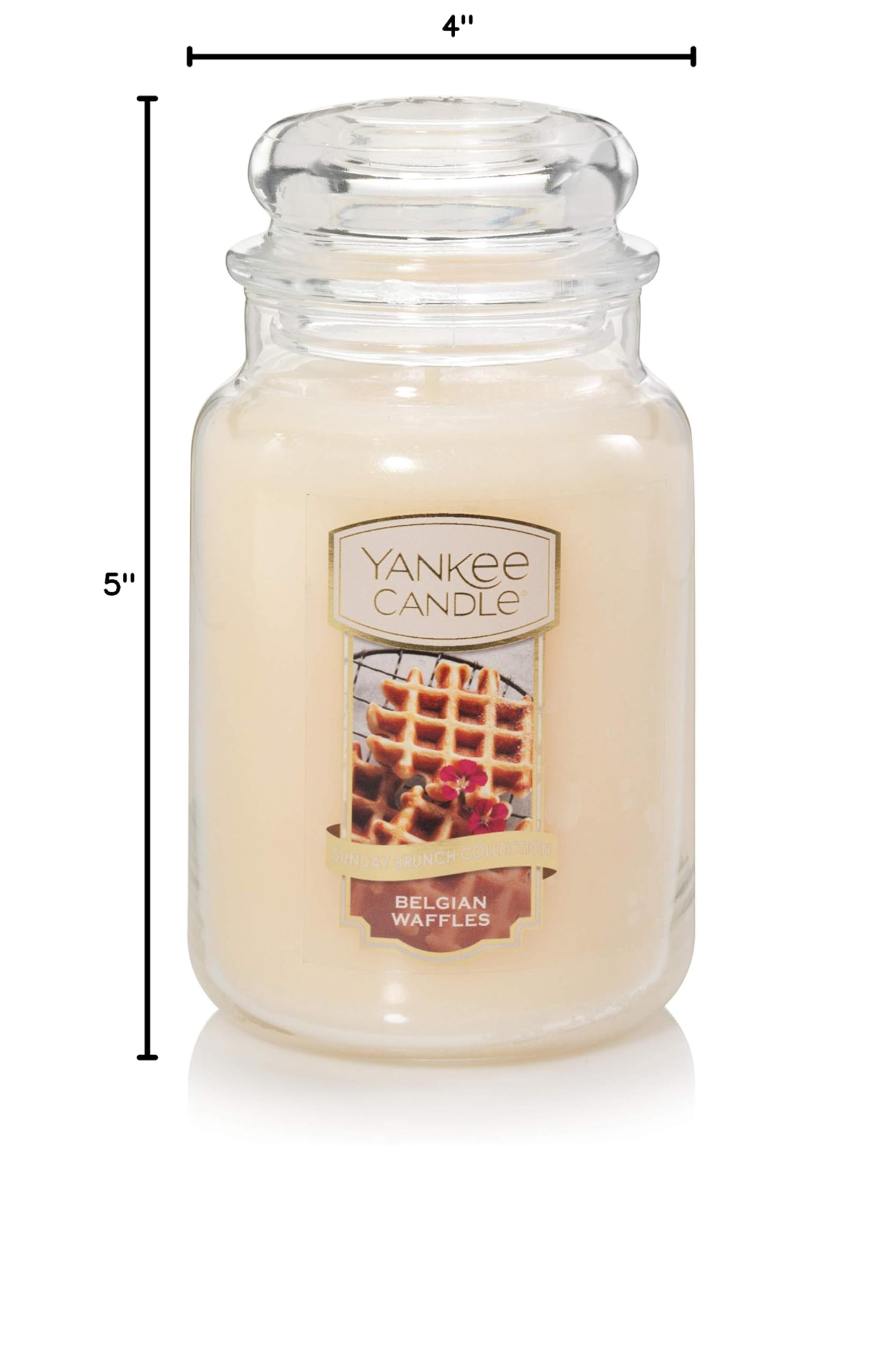 Yankee Candle Belgian Waffles Scented Large Jar Candle - 22oz Classic Single Wick, 110+ Hours Burn Time - Perfect for Home Decor, Relaxation & Cozy Atmosphere
