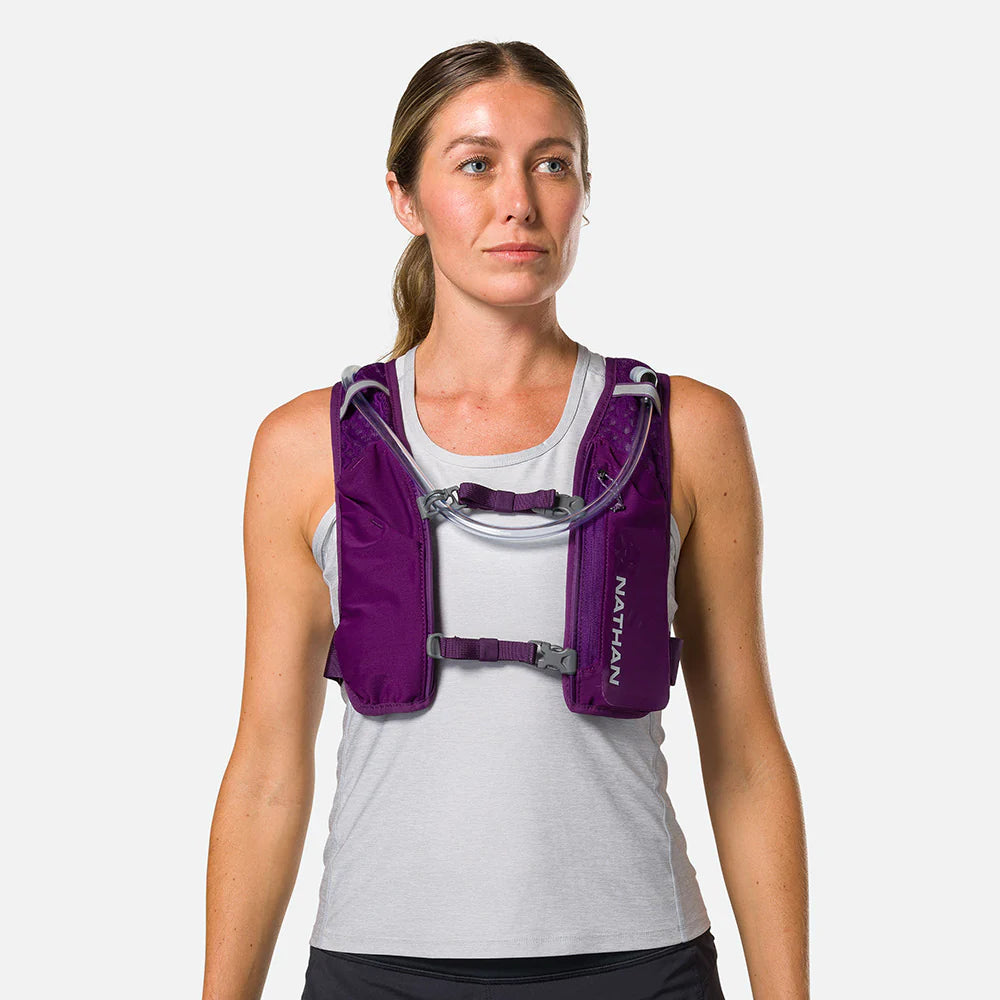 QuickStart 3.0 4 Liter Hydration Backpack - Lightweight Water Bladder Pack for Hiking, Running & Cycling - Imperial Purple with Reflective Silver Accents - Perfect for Outdoor Adventures & Sports Hydration