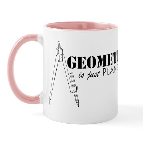 White/Pink Inside - Plane Fun Geometry Mug