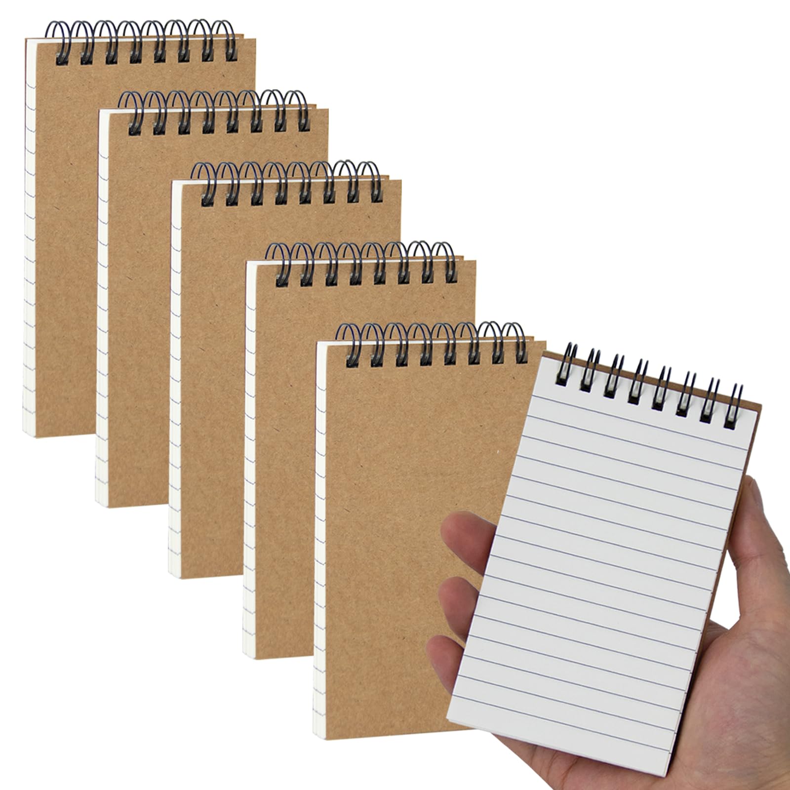 Mini Spiral Notebook 3x5 Inches - 6 Pack Small Pocket Notepads with Lined College Ruled Paper for Home, Office, School & Travel | Portable Memo Pads for Meetings, Journaling & Daily Notes