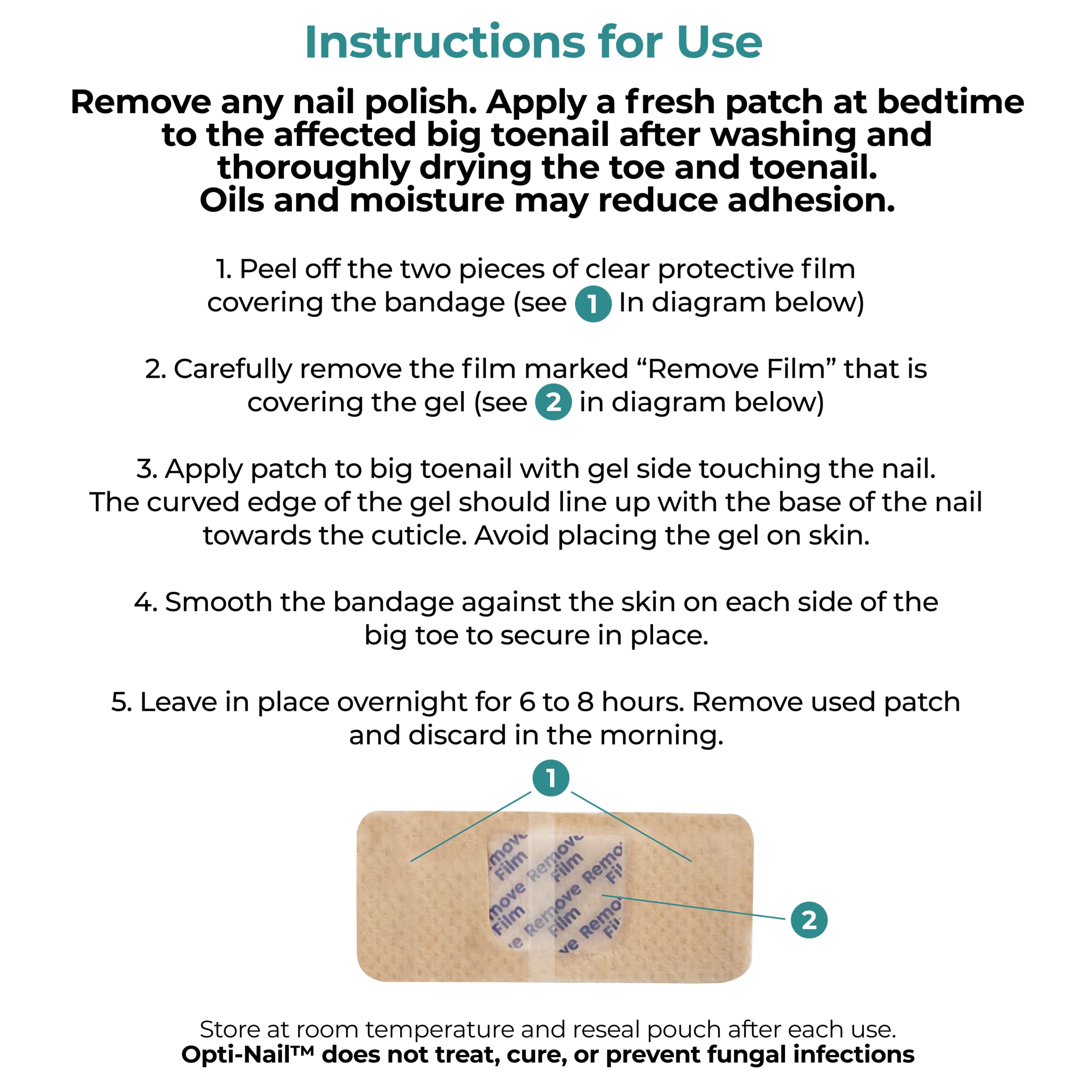 Opti-Nail Fungal Nail Renewal Treatment Patches - Overnight Nail Repair for Toenails & Fingernails - Improves Nail Health & Appearance While You Sleep - 21 Medicated Patches - Perfect for Athletes, Swimmers & Active Lifestyles