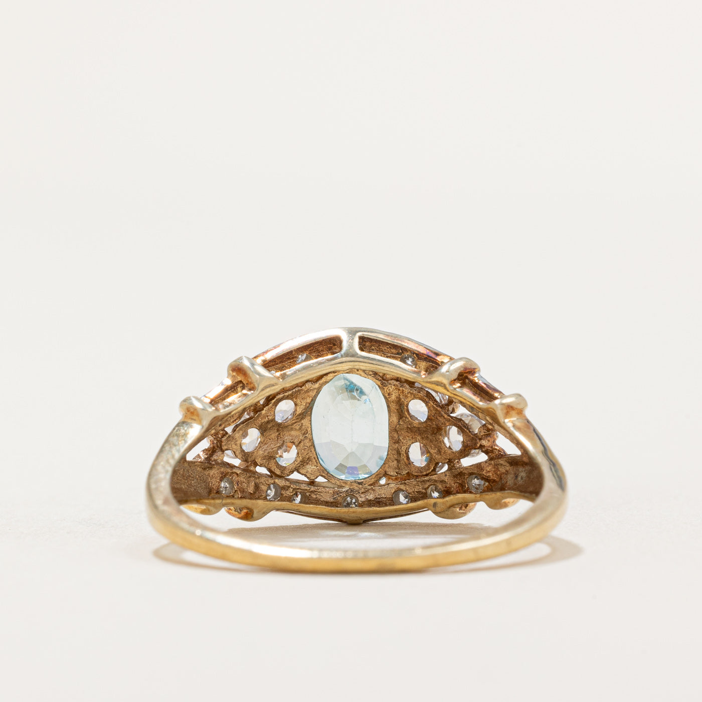 Exquisite 1.40ctw Topaz & 0.04ctw Diamond Tapered Ring - Size 10.25 - Elegant Wedding, Anniversary & Evening Party Jewelry Gift for Women