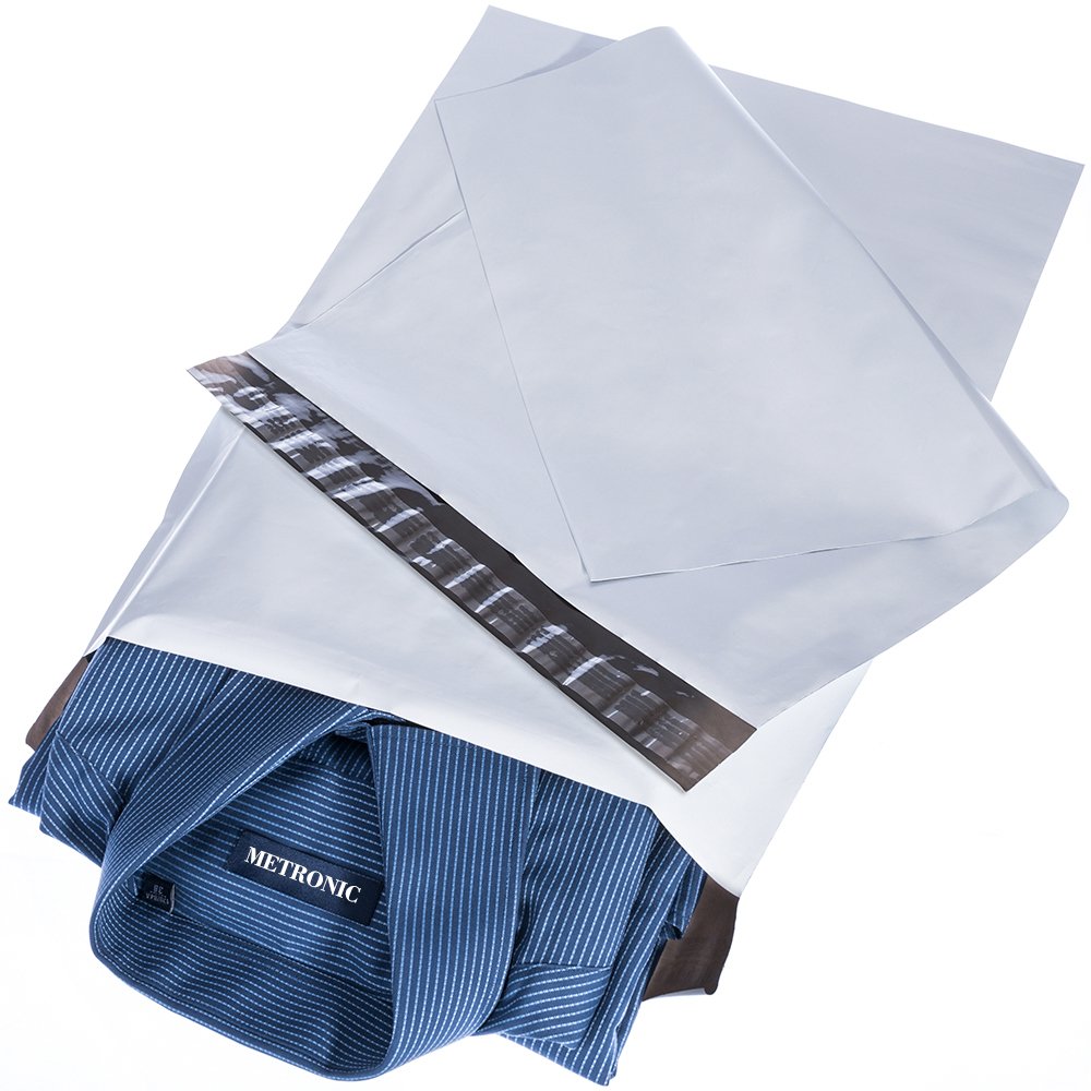 Metronic 10x13 Inch White Poly Mailers - 100 Pack | Durable Shipping Bags for Clothing & Small Business | Waterproof Mailing Envelopes for Ecommerce, Online Stores & Retail Packaging | Perfect for Shipping Apparel, Accessories & Lightweight Items