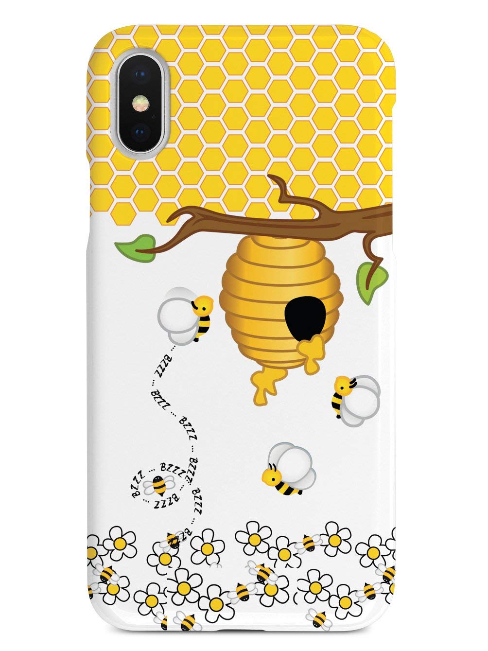 Honey Bee 3D Textured Protective Phone Case Compatible with iPhone X/Xs - Slim Shockproof Cover with Anti-Scratch Design - Perfect for Outdoor Activities, Travel & Daily Use