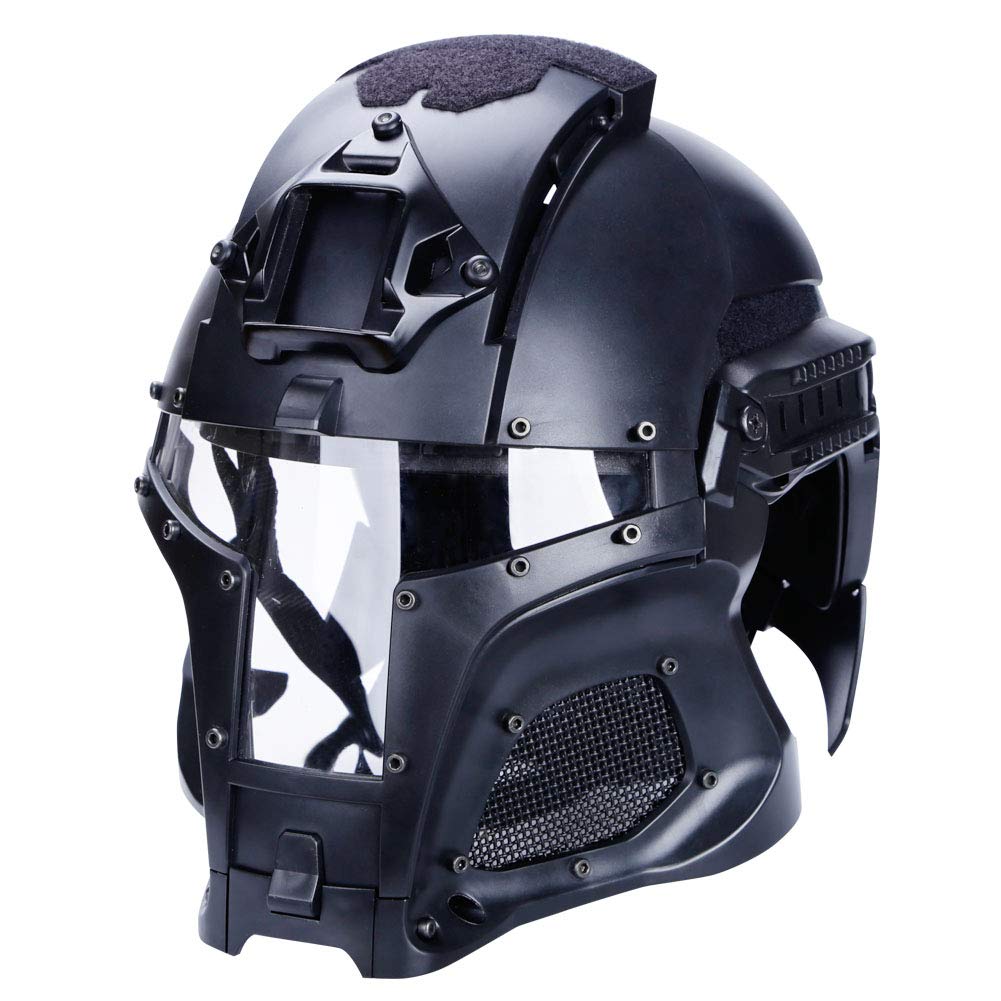 Tactical Military Airsoft Paintball Helmet with PC Lens - Full Face Protection Mask for Airsoft, Paintball & Outdoor Combat Games | Ideal for Tactical Training, Military Simulation & Extreme Sports