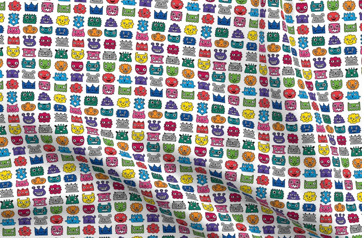 Monster Kids Monsters Printed Upholstery Velvet Fabric - Fat Quarter for Home Decor, Apparel & DIY Projects - Perfect for Curtains, Pillows, Quilts & Crafting