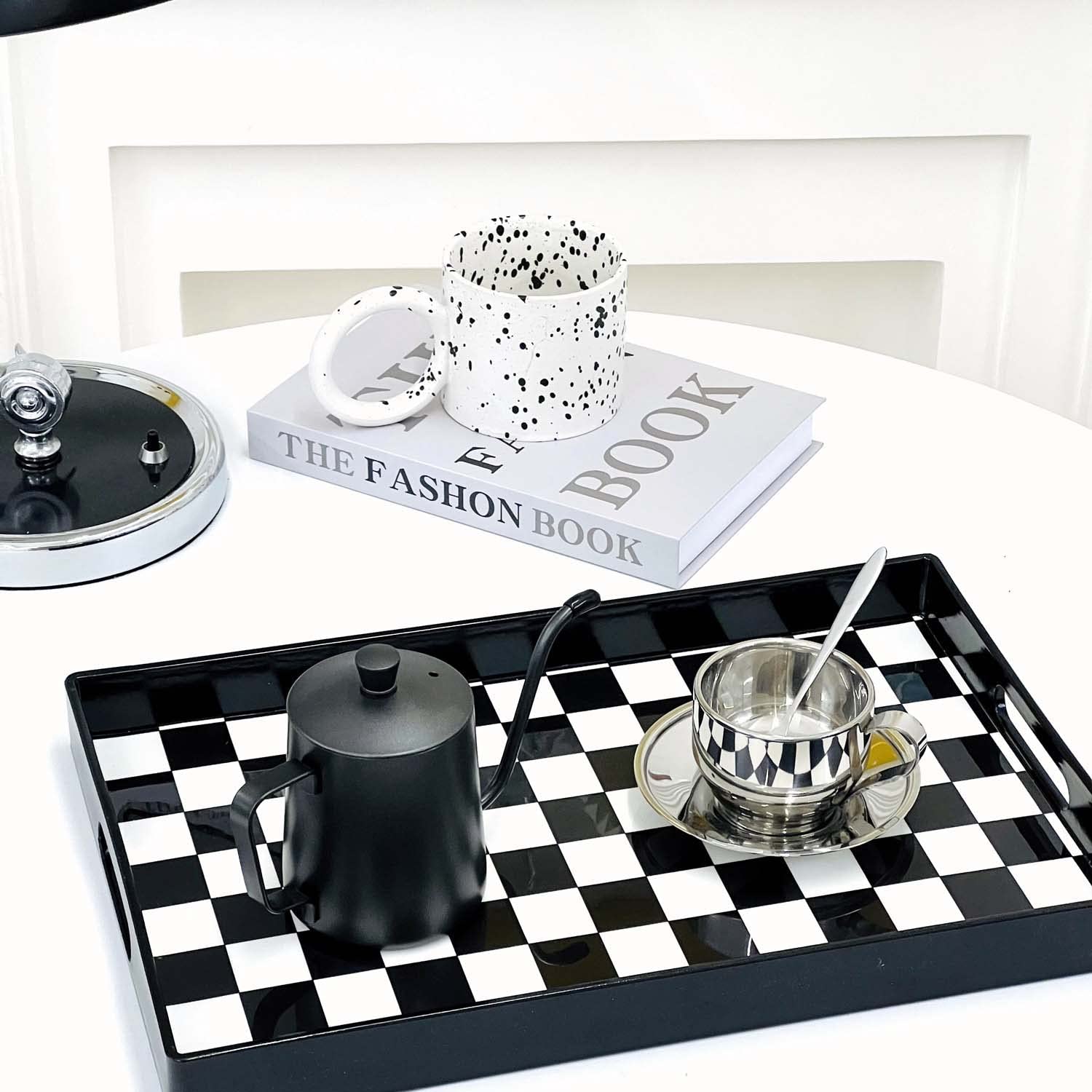 Zosenley Marble Pattern Decorative Tray with Handles - 15.6