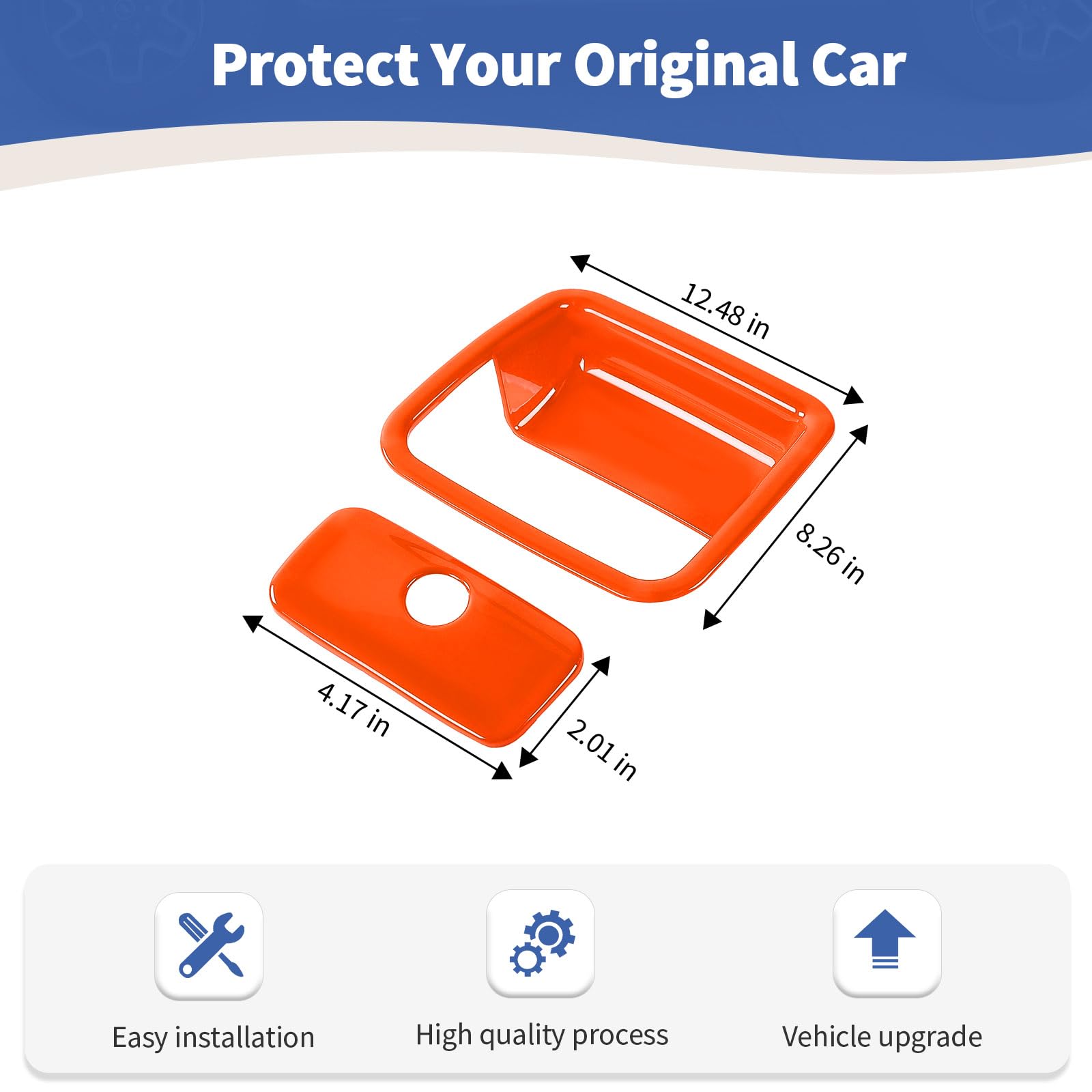 Jeep Wrangler JL & Gladiator JT Glove Box Latch Handle Cover (2018-2023) | Orange Interior Accessories | Durable ABS Plastic Trim | Easy Installation | Perfect for Off-Roading & Daily Commuting