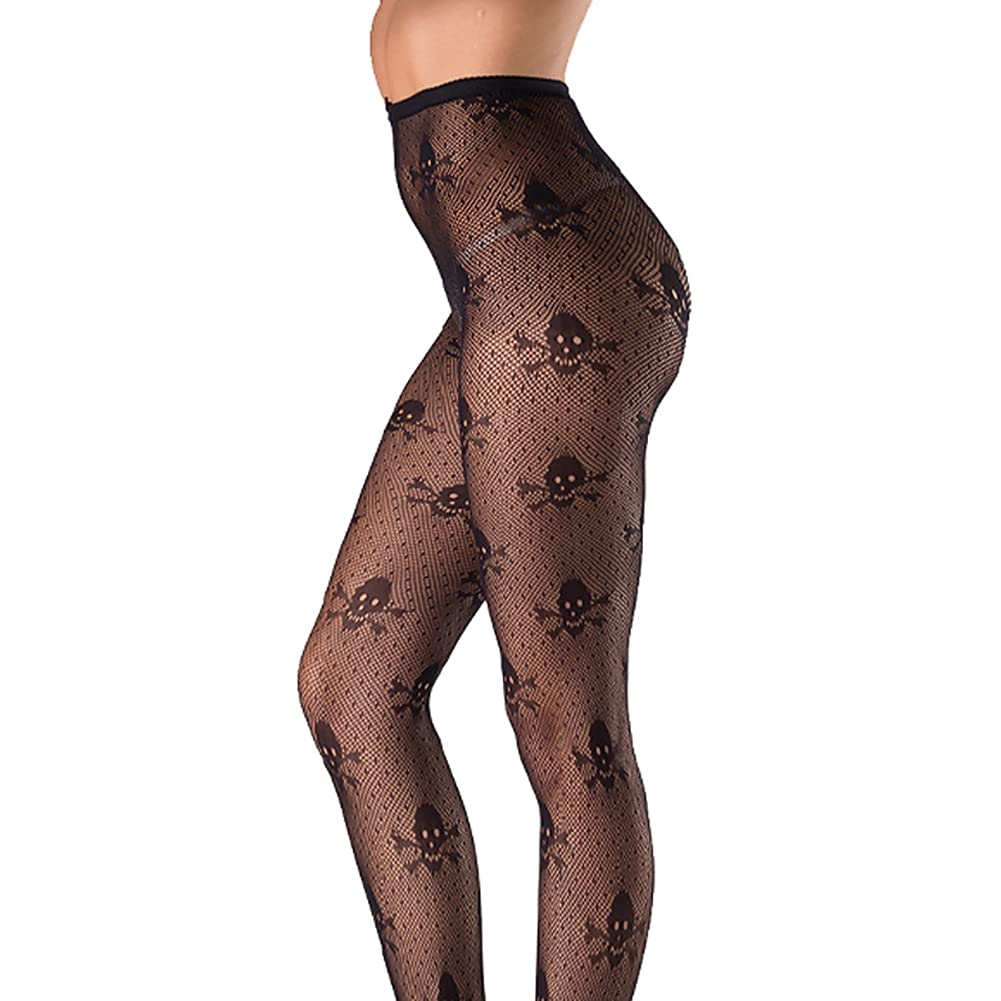JIHUOO Halloween Tights for Women - High Waist Skull Print Hosiery, Sexy Patterned Stockings & Pantyhose | Perfect for Halloween Costumes, Cosplay, and Gothic Fashion Outfits