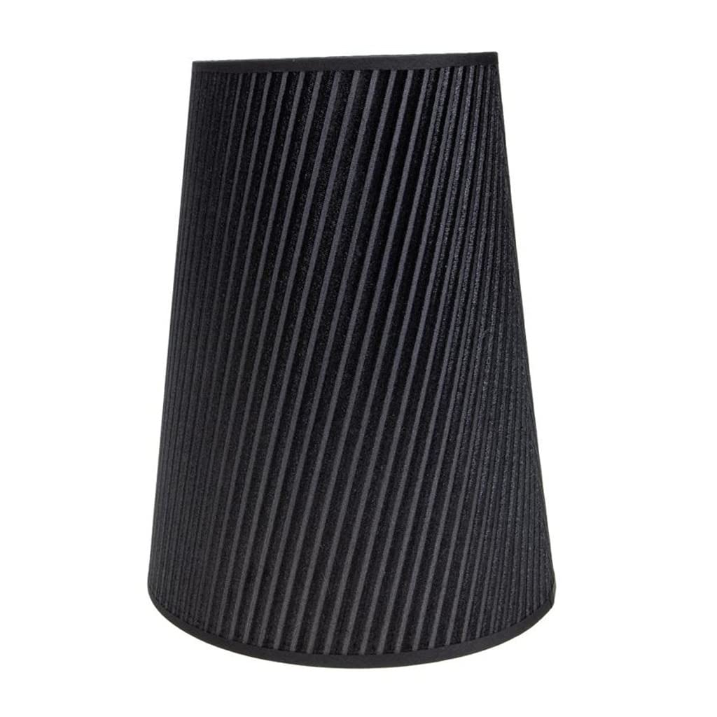 Pleated Drum Lamp Shade with E27 Base - 22x28cm Black Lampshade for Table & Floor Lamps - Perfect for Living Room, Bedroom, and Office Lighting Decor
