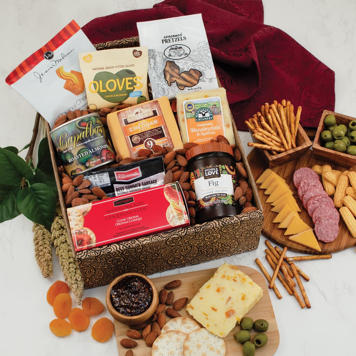 Premium Fruit & Cheese Gift Box - Double Decker Gourmet Basket with Assorted Delicacies | Perfect for Corporate Gifts, Holiday Presents & Special Occasions