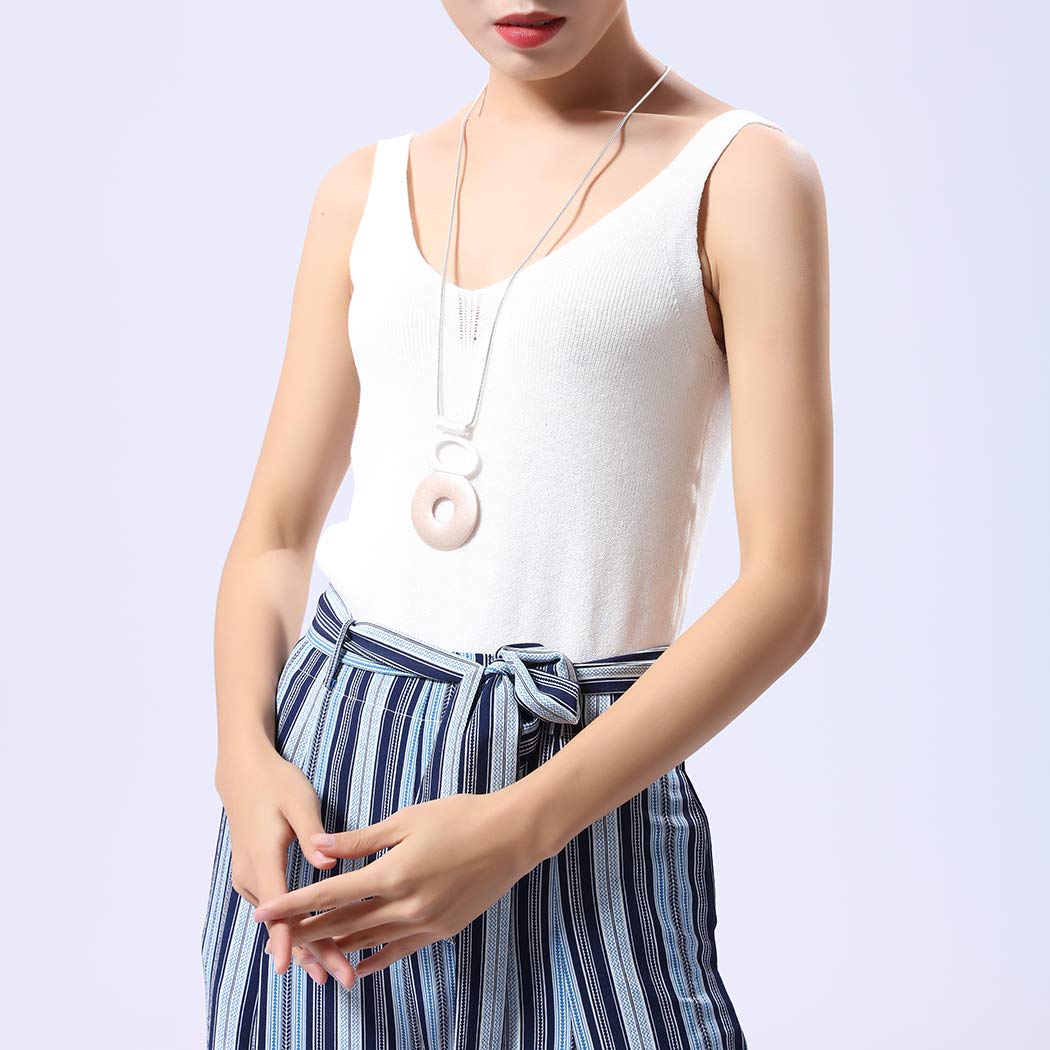 Chunky Chain Long Necklace with Silver Pendant - Elegant Women's Fashion Jewelry for Party, Date Night & Special Occasions