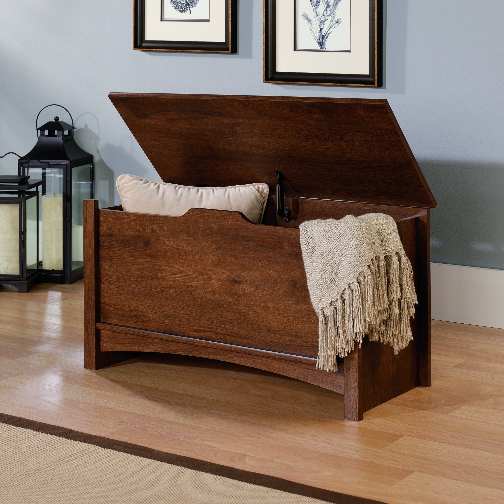 Sauder Shoal Creek Storage Chest - Toy Storage Organizer for Living Room, Bedroom & Nursery - Oiled Oak Wooden Trunk - Perfect for Kids' Toys, Blankets & Home Decor Storage