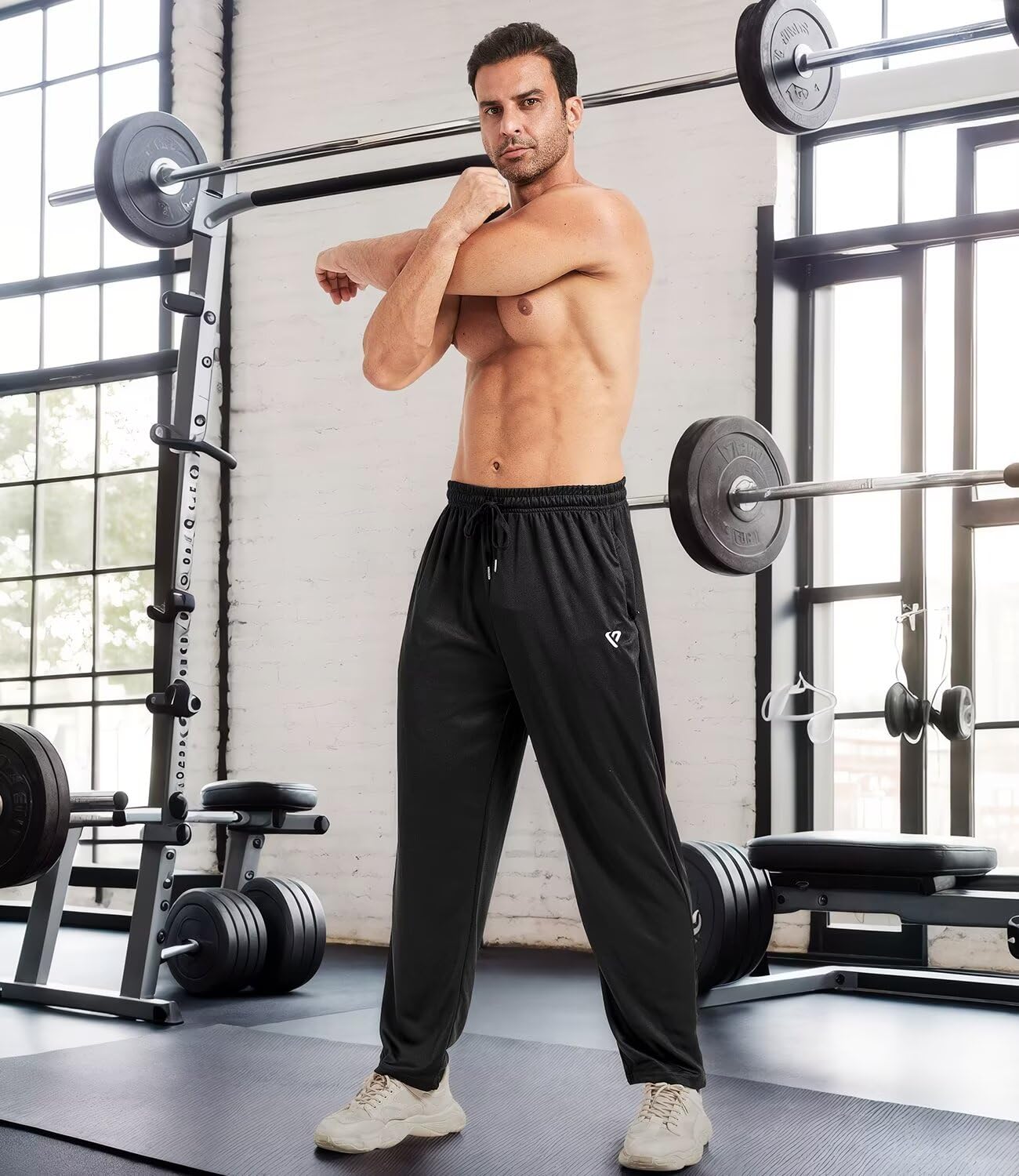 5 Pack Men's Sweatpants with Zip Pockets - Loose Fit Open Bottom Joggers, Breathable Mesh Athletic Pants for Running, Gym, Workout & Casual Wear | Comfortable Lounge Pants for Home, Travel & Outdoor Activities