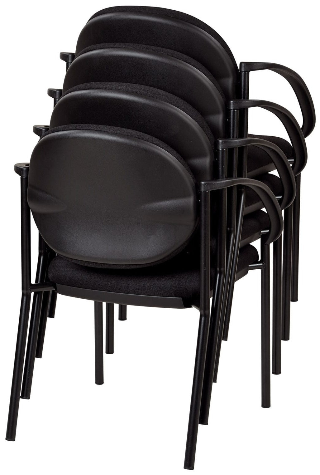 Office Star Work Smart Stacking Chair With Arms [STC3410] - Ergonomic Office Chair for Comfortable Workspace, Perfect for Home Office, Conference Rooms & Waiting Areas