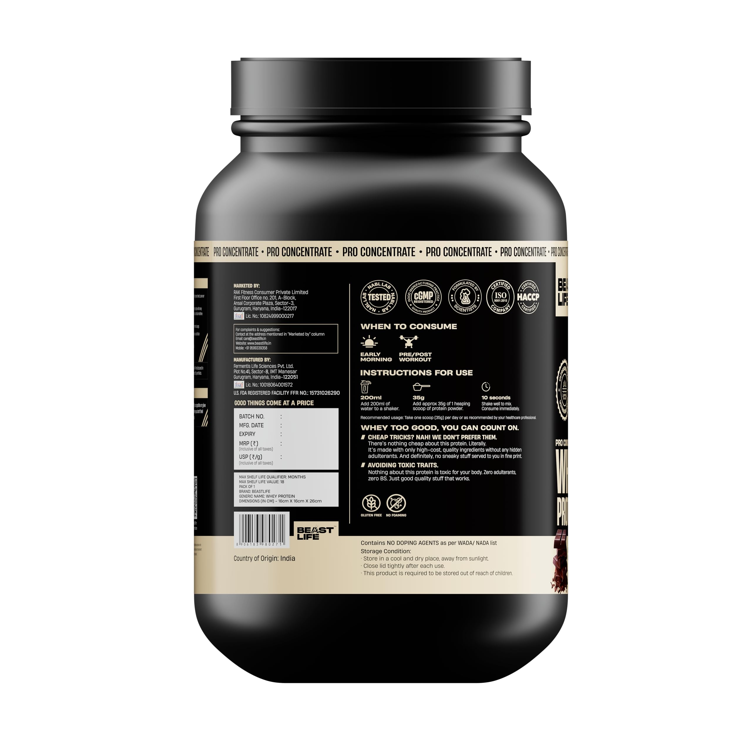 BeastLife Whey Protein Powder - Rich Chocolate Flavor 924g | 24G Protein & 5.3G BCAA | Ultrasorb Tech for High Absorption | Muscle Building & Recovery for Men & Women | Perfect for Post-Workout, Gym Training & Fitness Nutrition