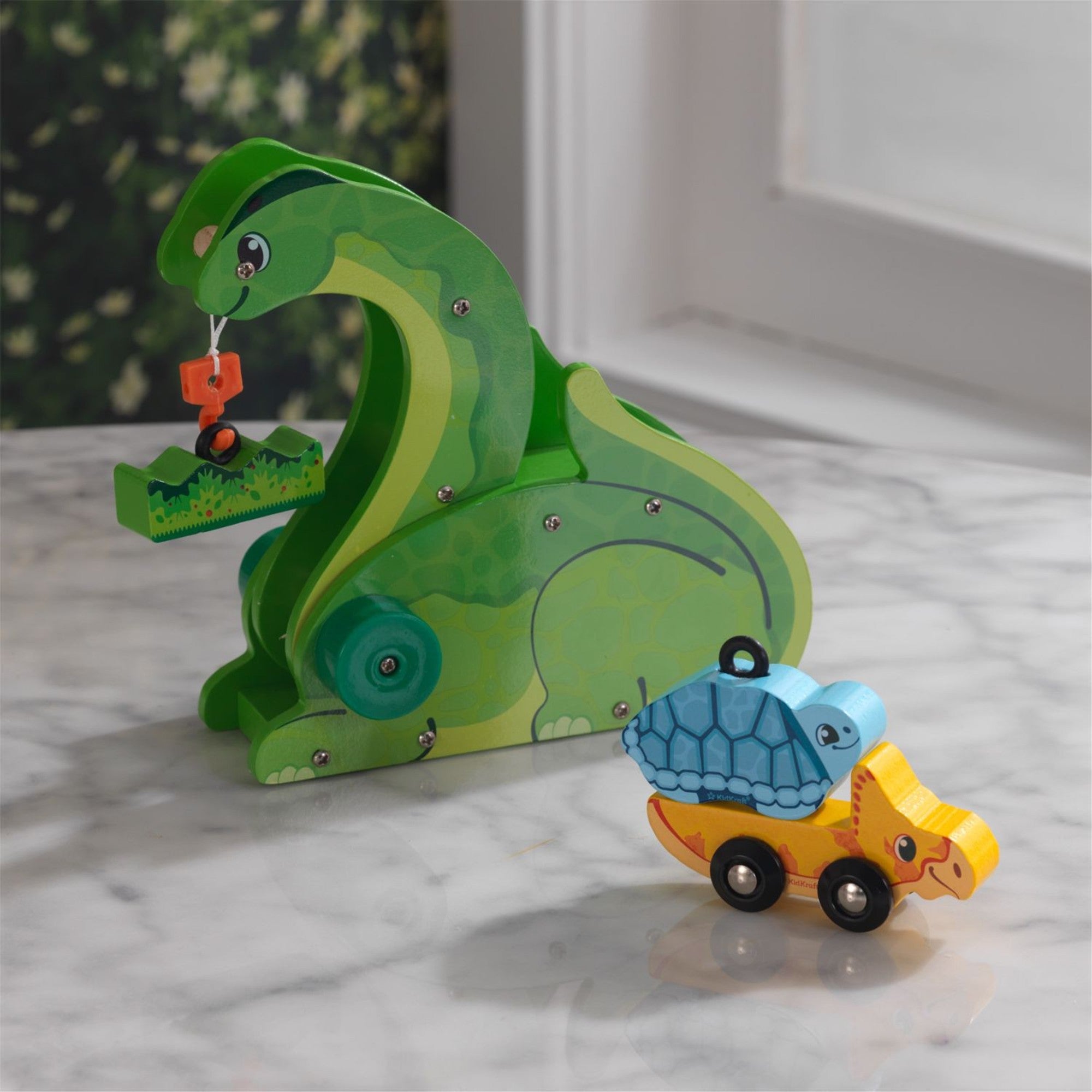 KidKraft Adventure Tracks Dinosaur World Cretaceous Crane Playset - Interactive Dino Toy with Moving Crane for Kids Ages 3+ | Perfect for Pretend Play, Birthday Gifts & Preschool Learning