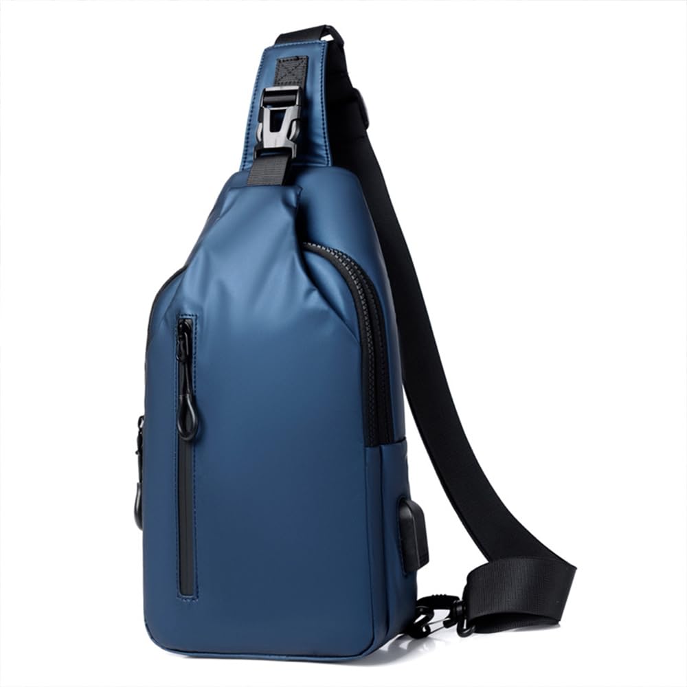 Lightweight Waterproof Crossbody Sling Bag for Men & Women - Compact Chest Shoulder Backpack (Blue) | Perfect for Travel, Hiking, Gym & Everyday Use