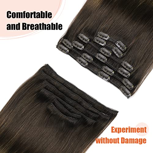 Premium 100% Human Hair Clip-In Extensions - Silky Straight Hair Extensions for Length & Volume | Perfect for Parties, Weddings & Everyday Styling
